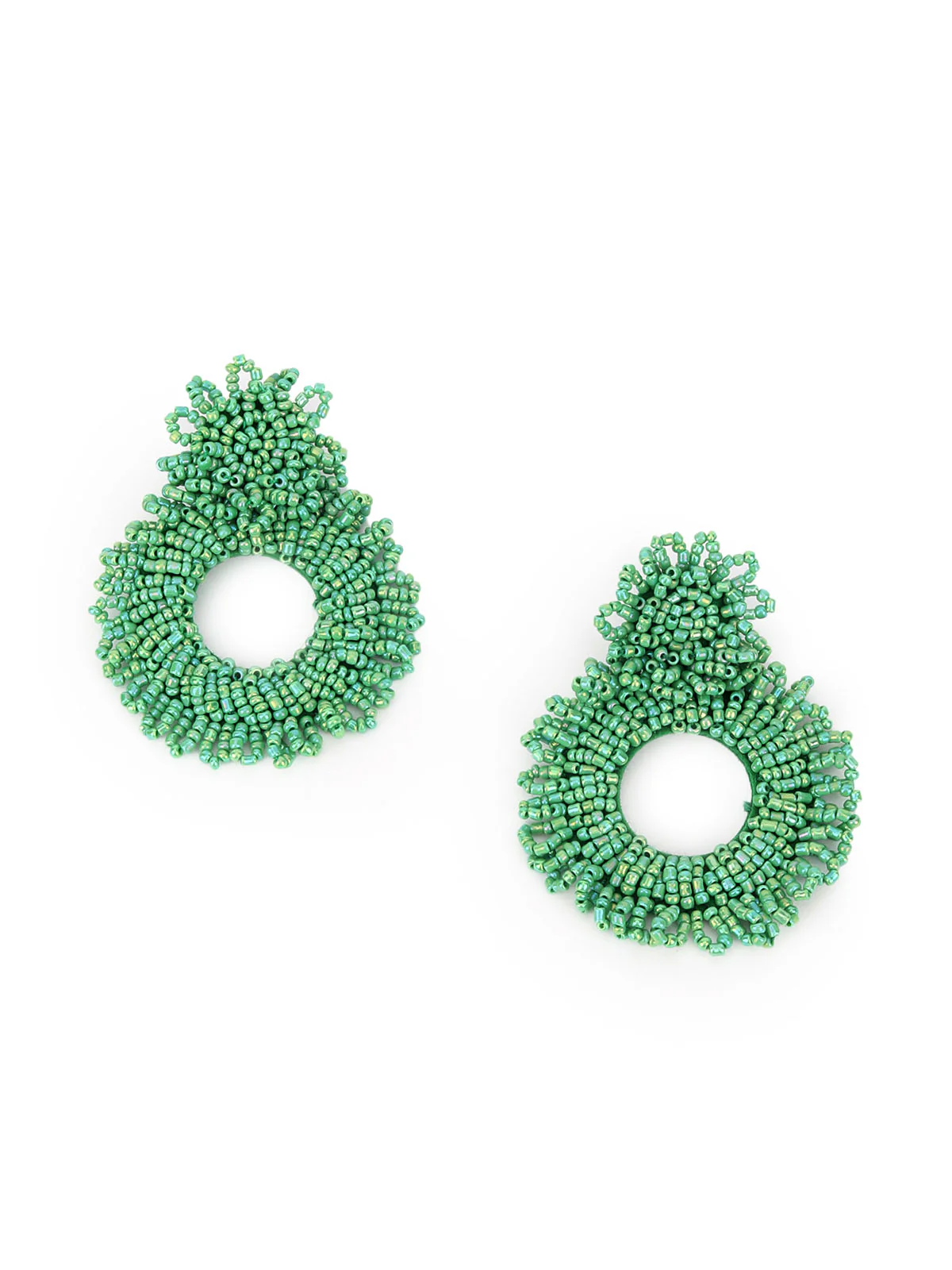 Odette Green Circular Dangler Earring For Women - Image 2