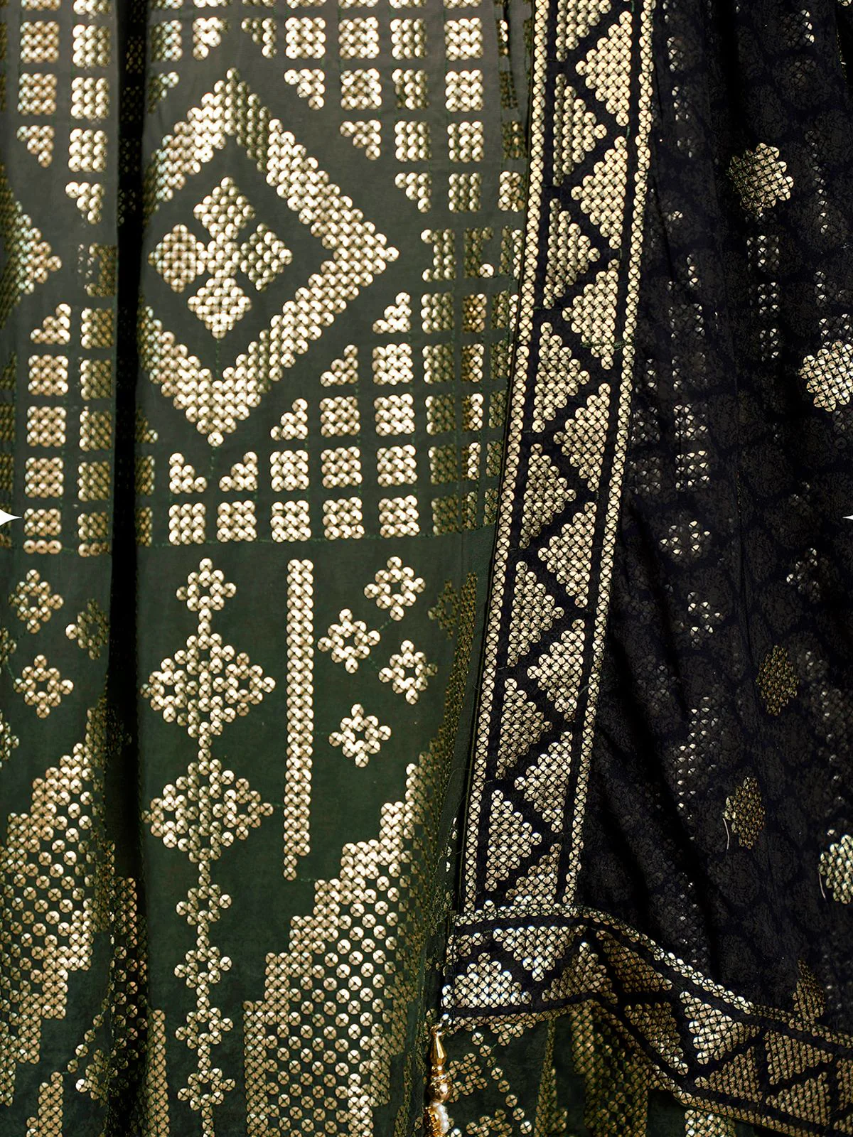 Odette Green Georgette Embellished Stitched Gown For Women - Image 4