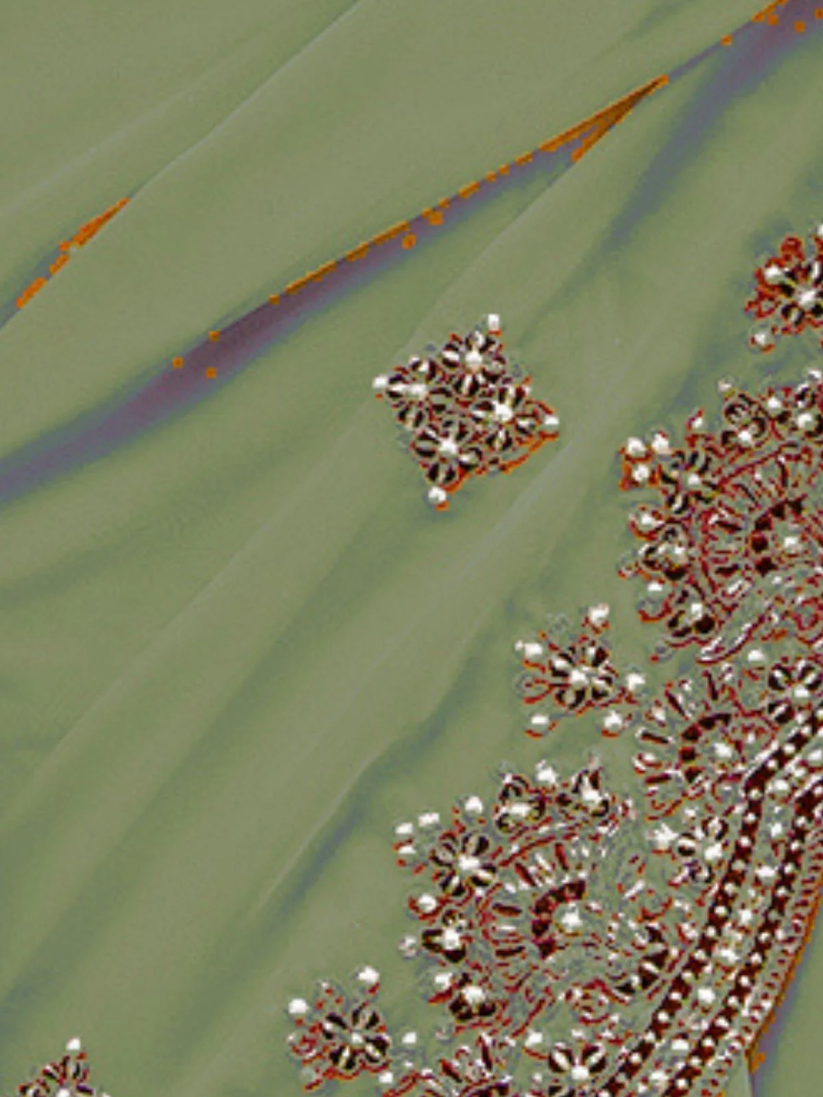 Odette Green Georgette Embroidered Elegant Saree For Women - Image 4