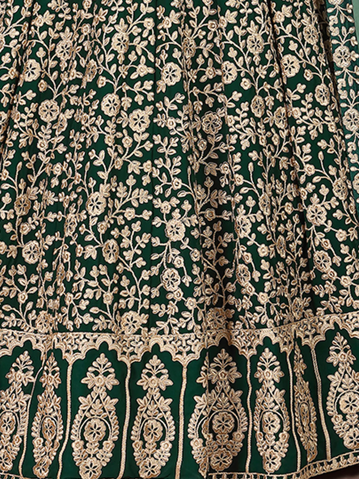 Odette Green Georgette Embroidered Semi stitched Kurta Set For Women - Image 3