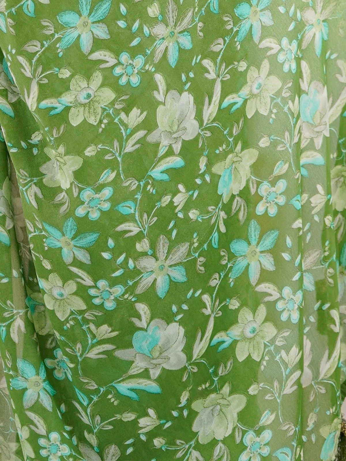 Odette Green Georgette Printed Saree For Women - Image 5