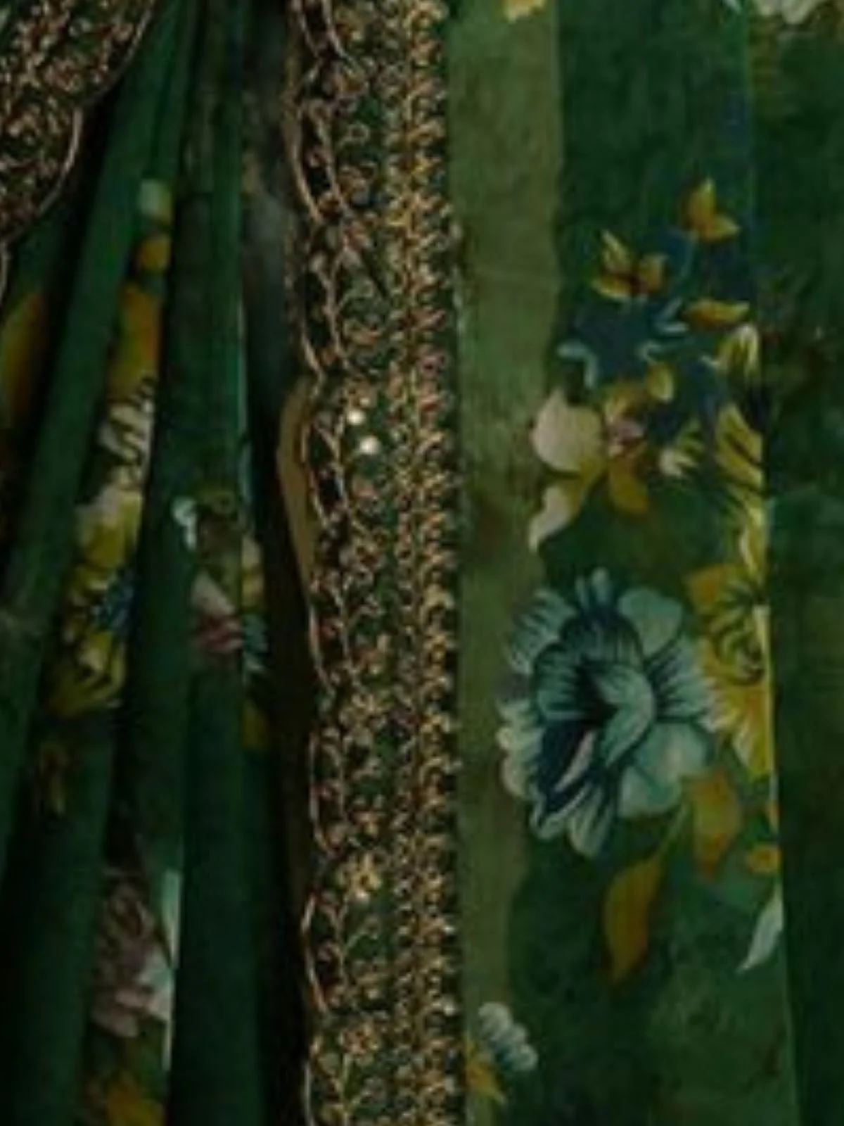 Odette Green Georgette Printed Saree For Women - Image 3