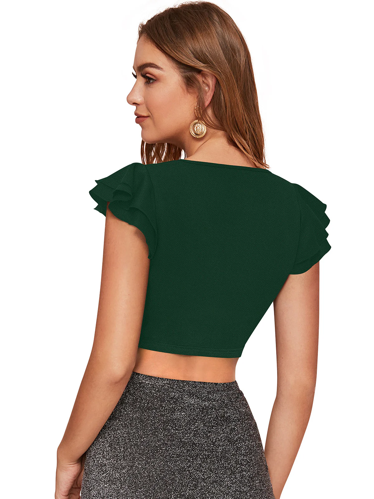 Odette Green Knit Fabric Top For Women - Image 4