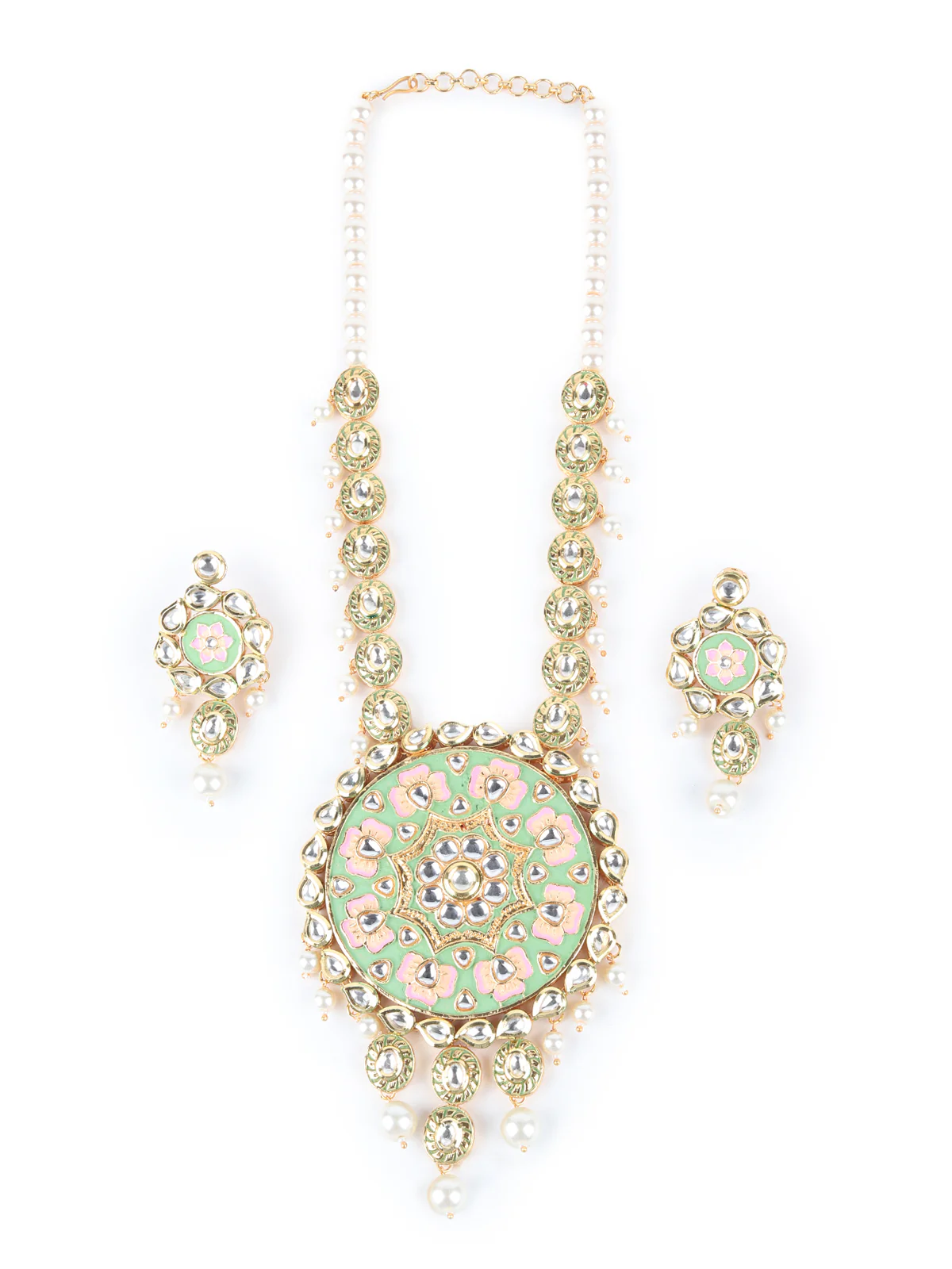 Odette Green Meenkari And Kundan Embellished Neck Piece For Women - Image 4