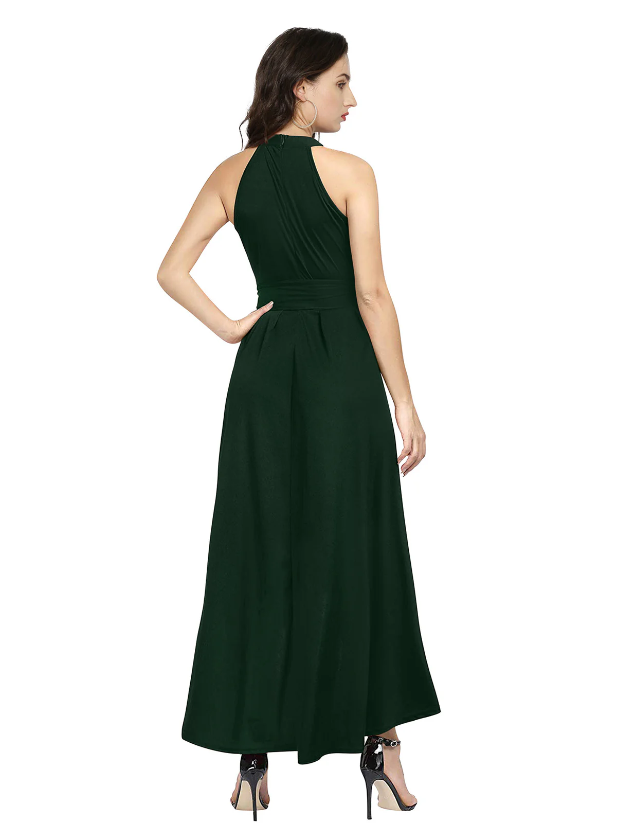 Odette Green Polyester High Low Dress For Women - Image 4