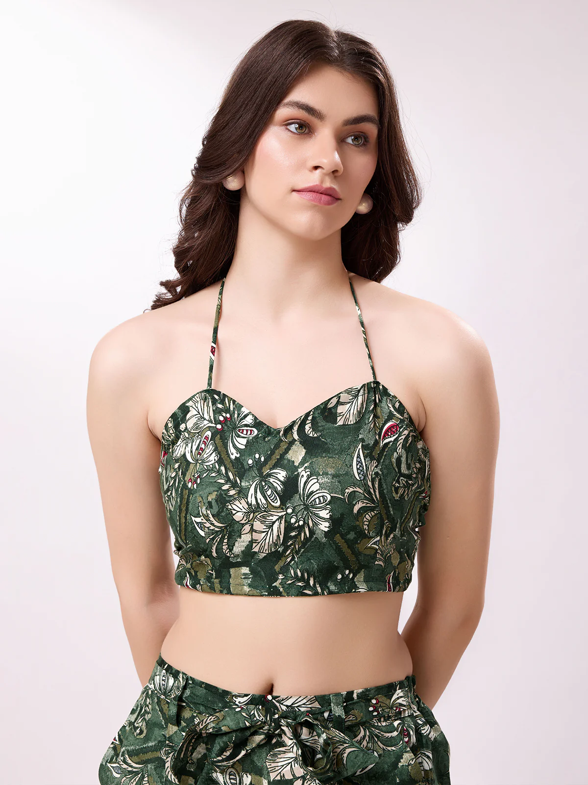 Odette Green Printed Cotton Blend Stitched Co-Ord Set For Women - Image 5