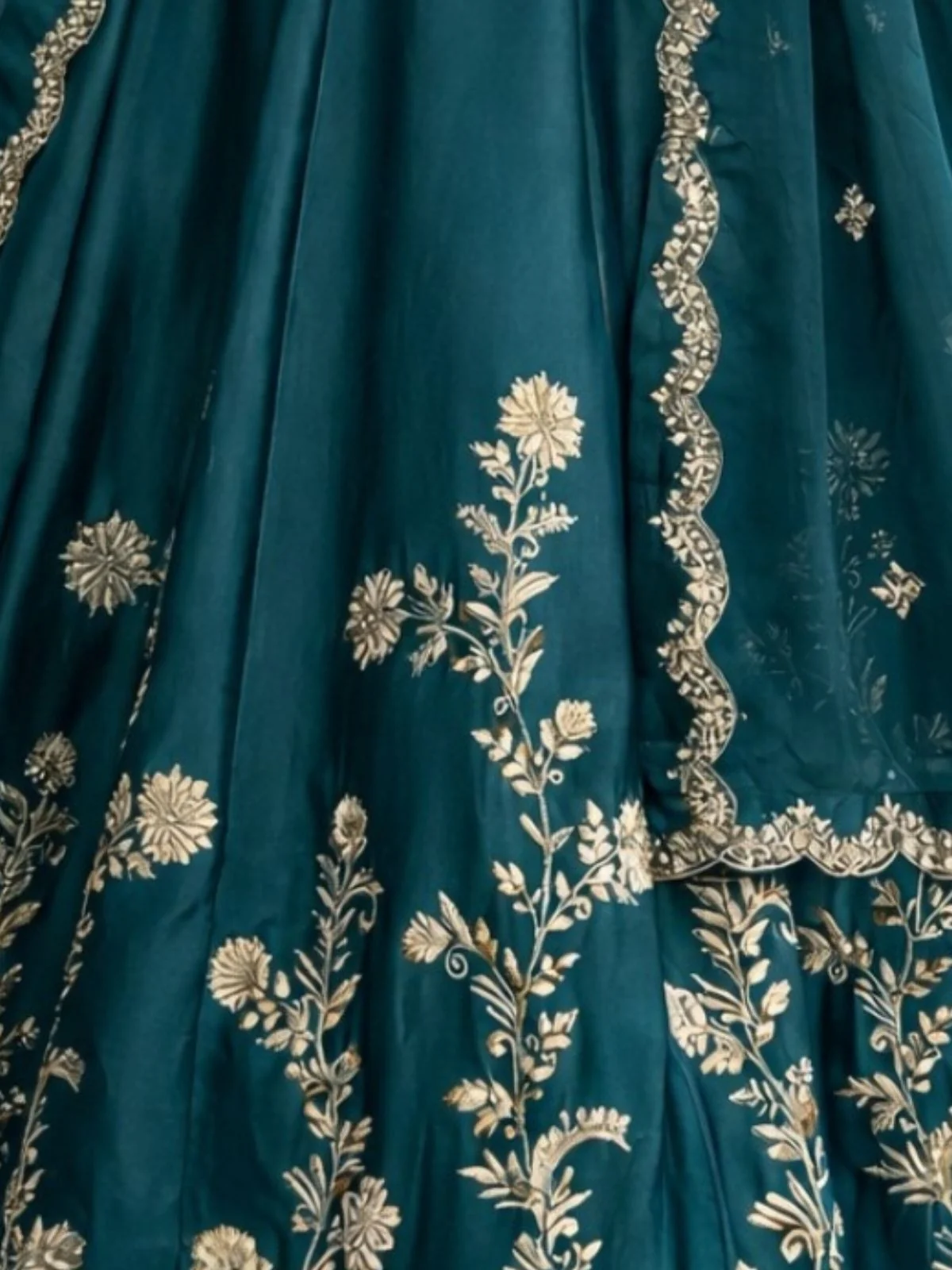 Odette Green Silk Embroidered Lehenga For Women - Image 5