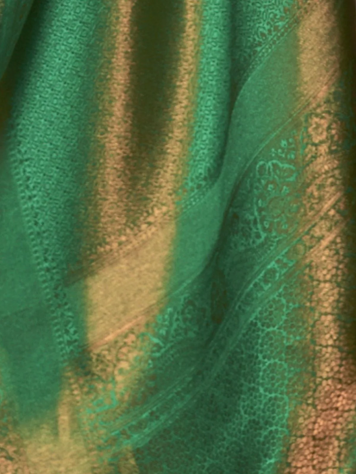Odette Green Woven Design Silk Blend Saree With Unstitched Blouse For Women - Image 4