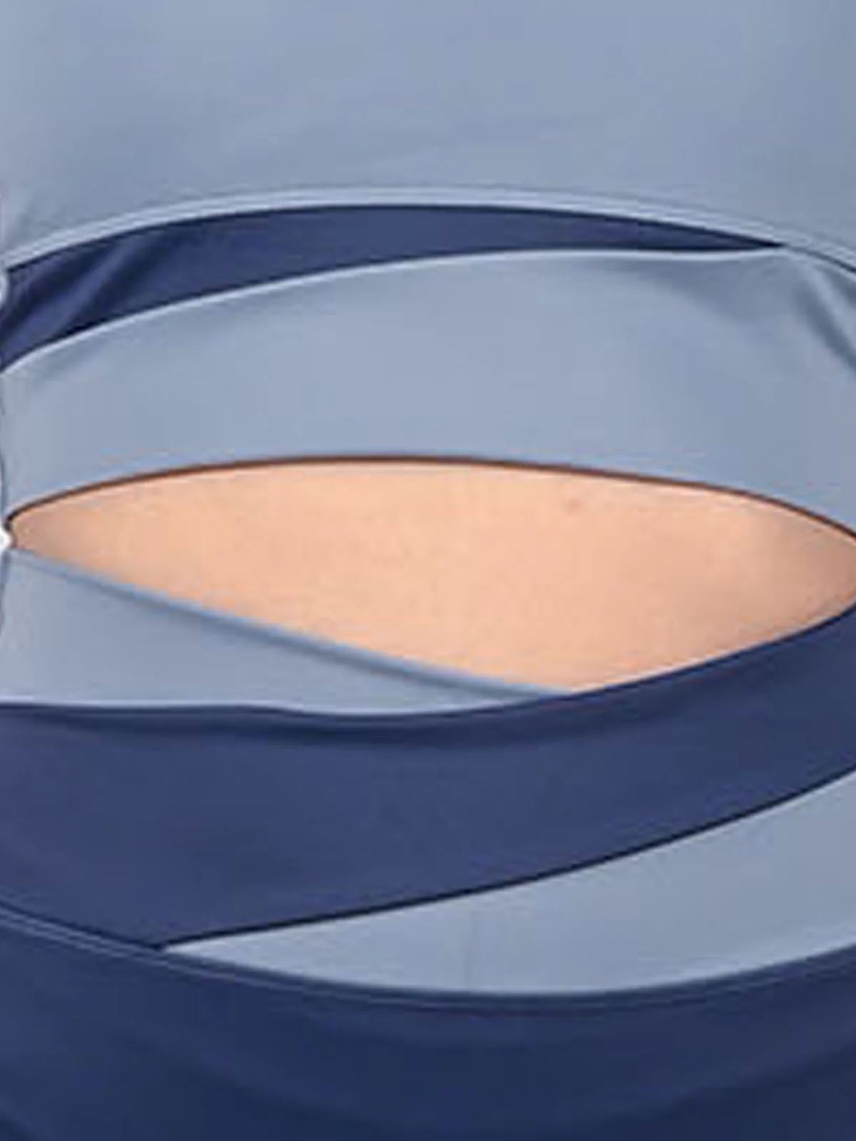 Odette Grey And Blue Polyester Lycra Solid Active Wear For Women - Image 5