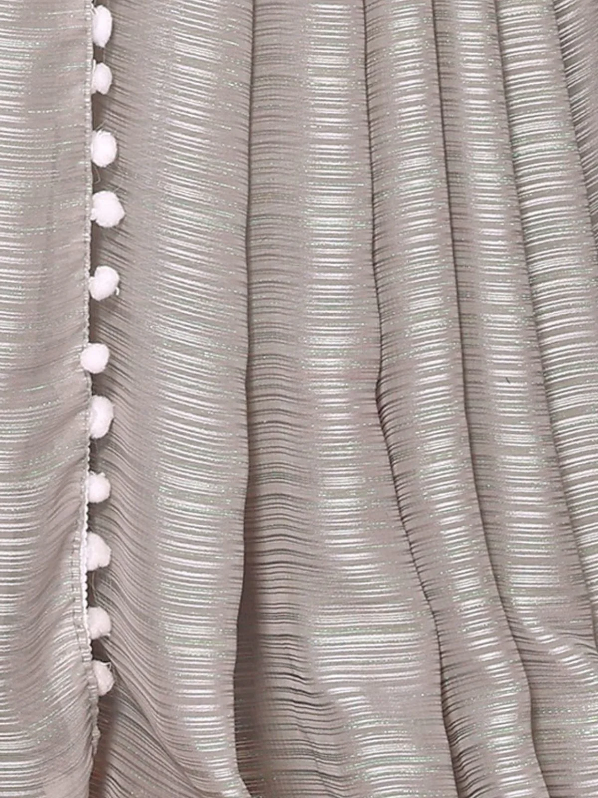 Odette Grey Banglori Lace Work Saree With Unstitched Blouse For Women - Image 5