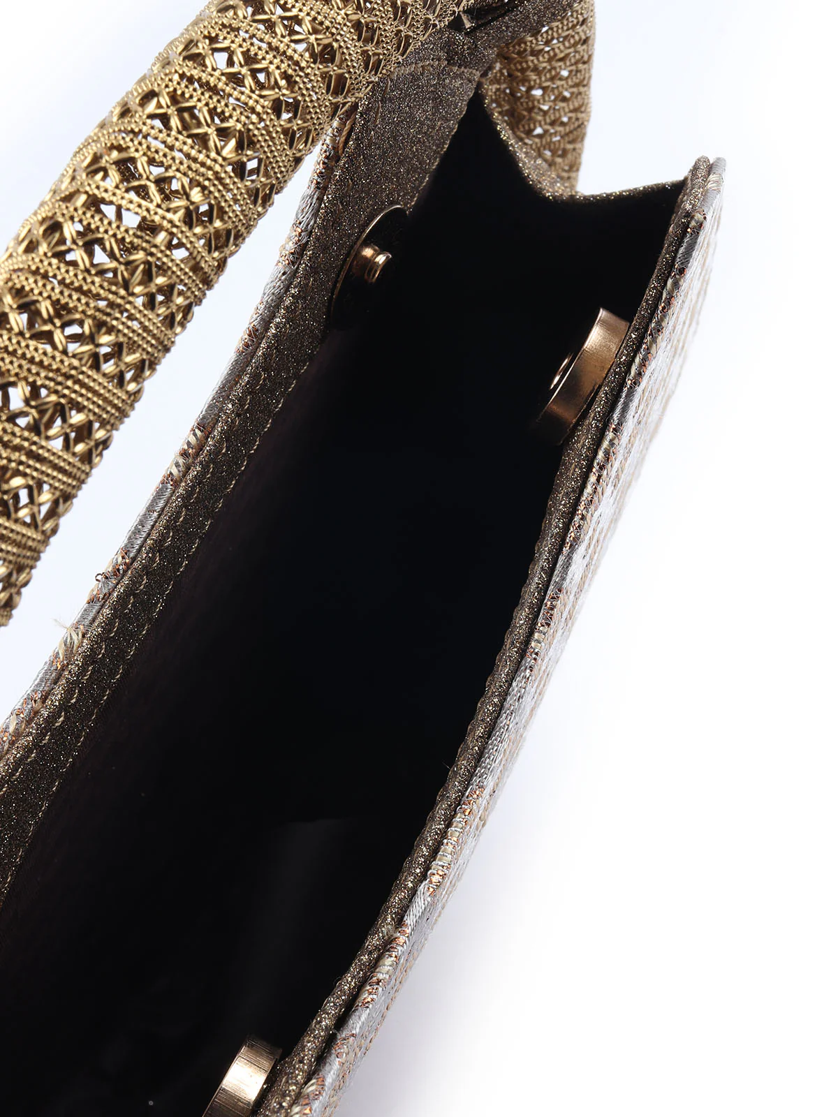 Odette Grey Chanderi Embellished Moon Bag For Women - Image 6
