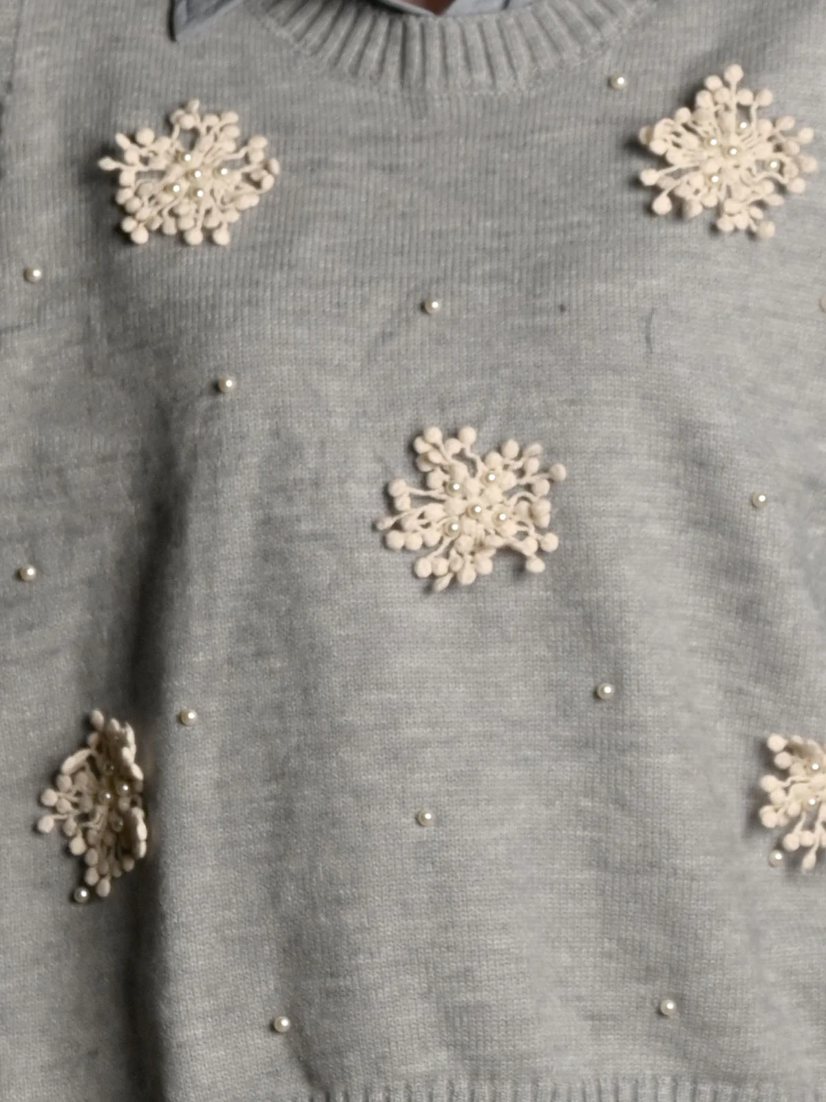 Odette Grey Cotton Blend Solid Top For Women - Image 4