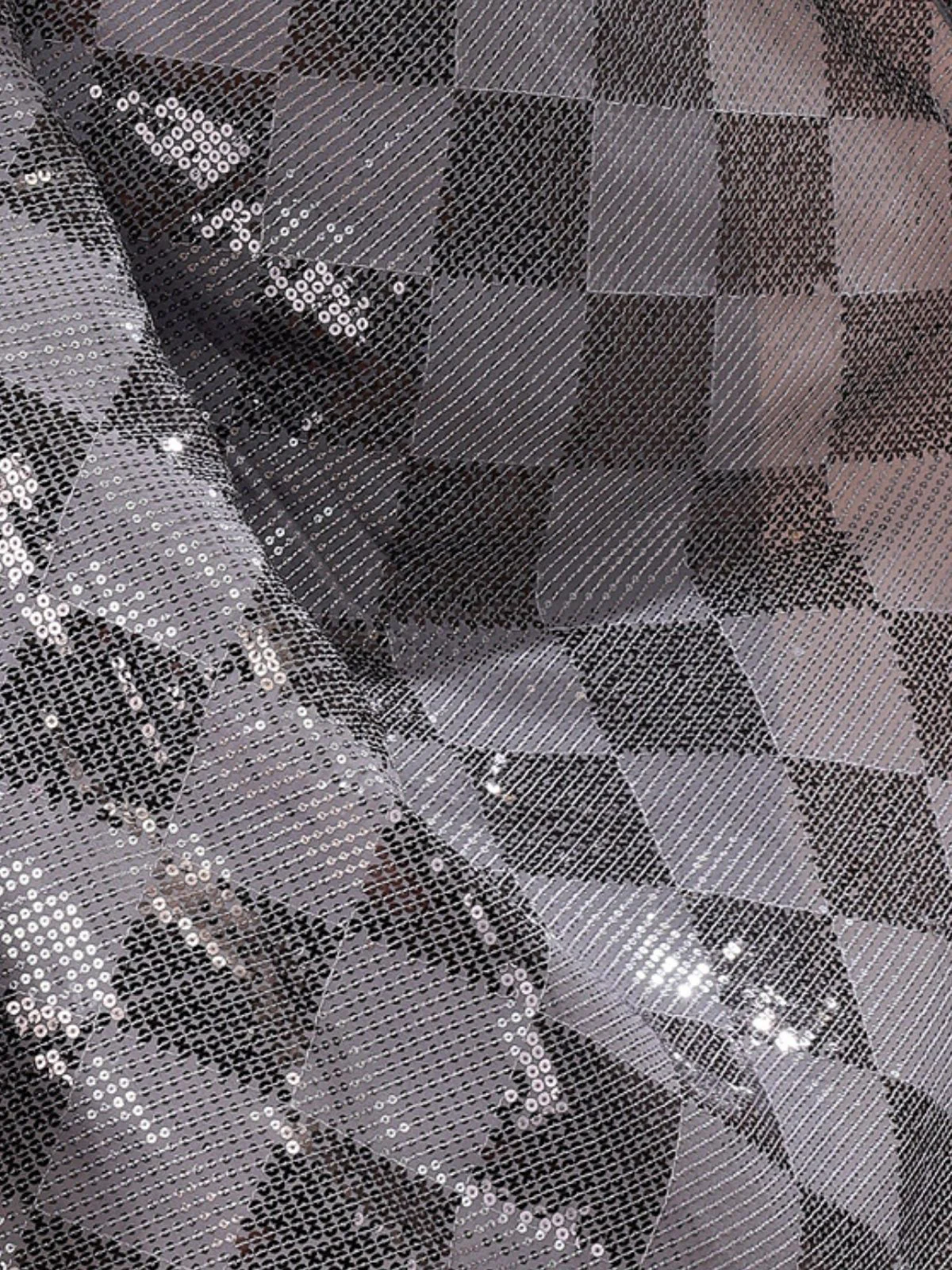 Odette Grey Georgette Sequin Elegant Saree For Women - Image 6