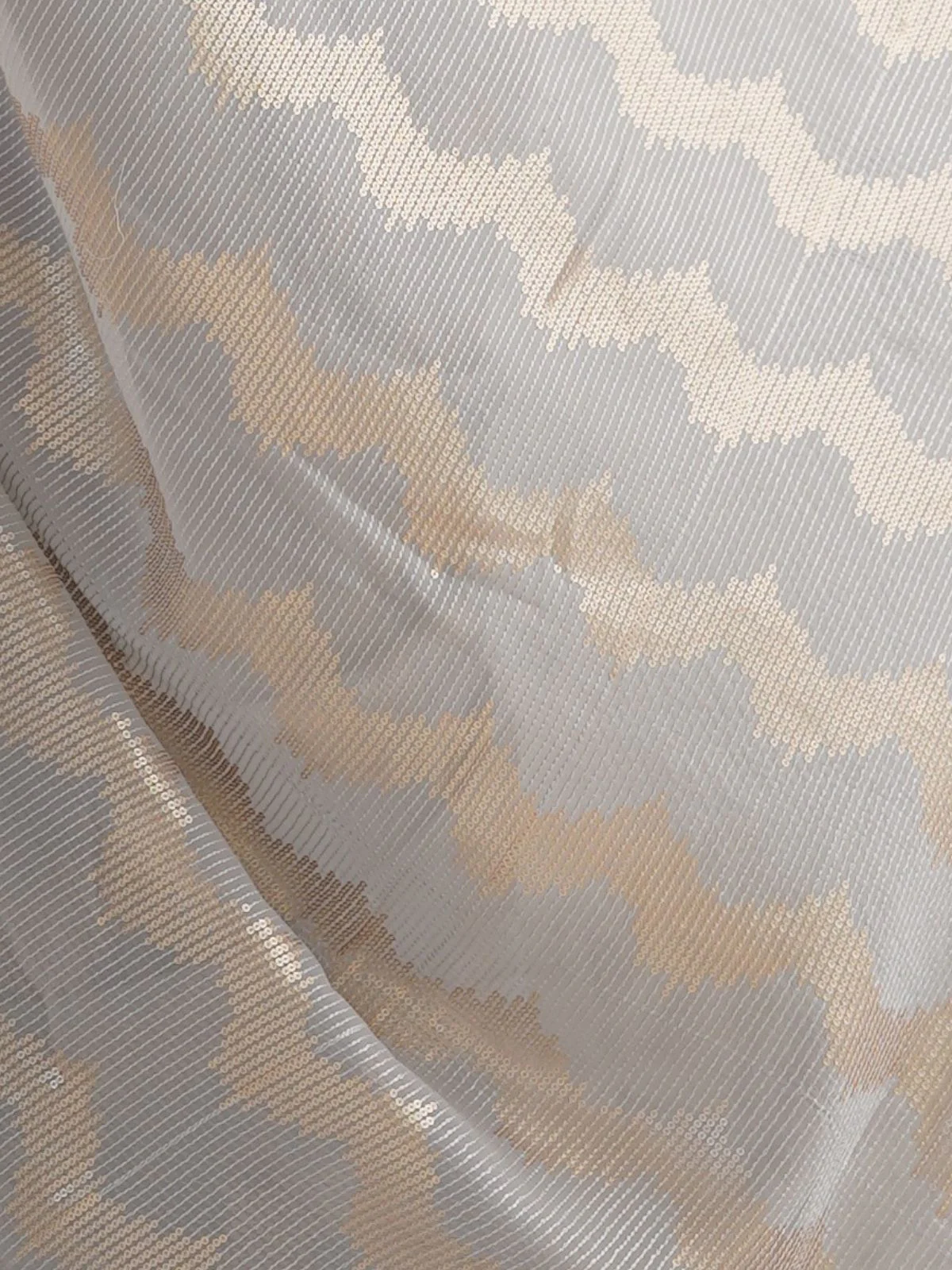 Odette Grey Georgette Sequins Saree With Unstitched Blouse For Women - Image 6