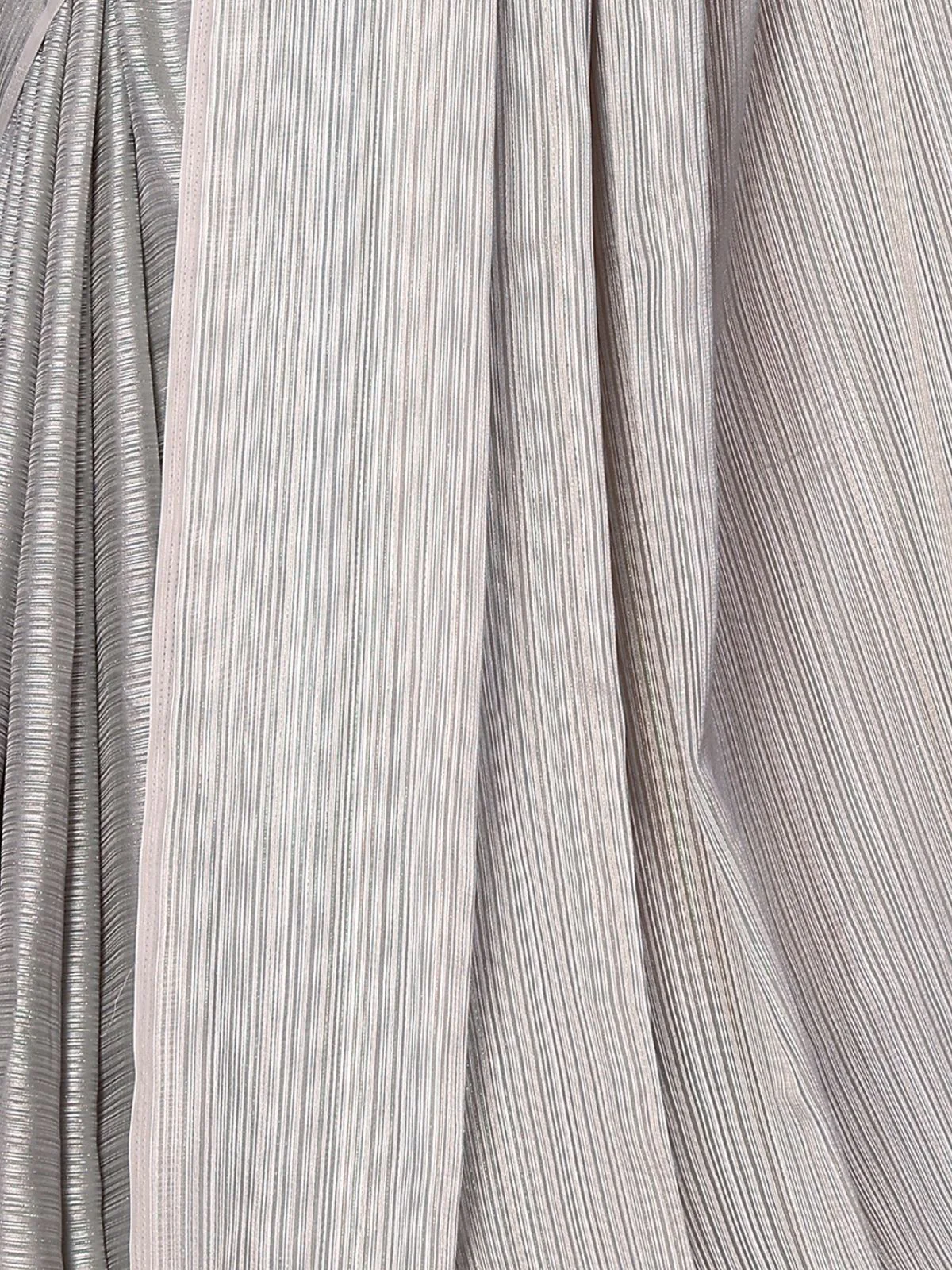 Odette Grey Georgette Solid Saree For Women - Image 5