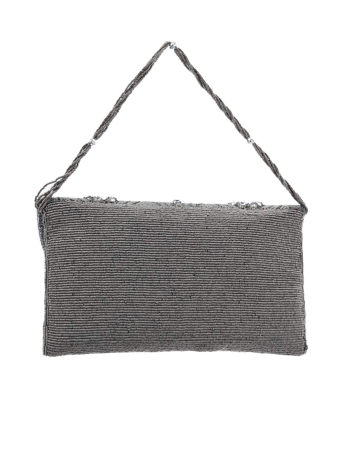 Odette Grey Jute Embellished Clutch For Women - Image 5