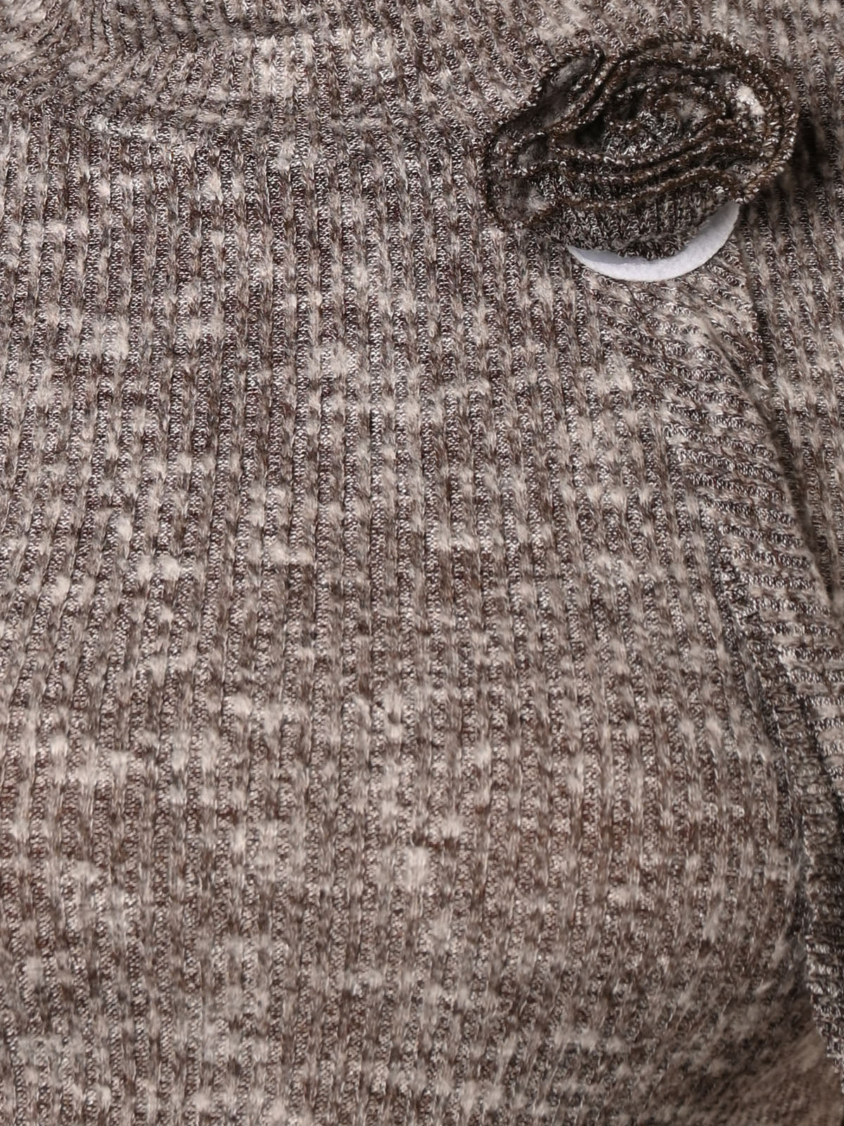 Odette Grey Melange Rib High Neck Sleeveless Top For Women - Image 5