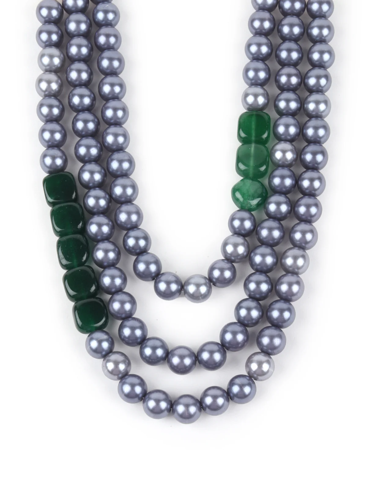 Odette Grey Pearl Multi Layered Neckpiece For Women - Image 5