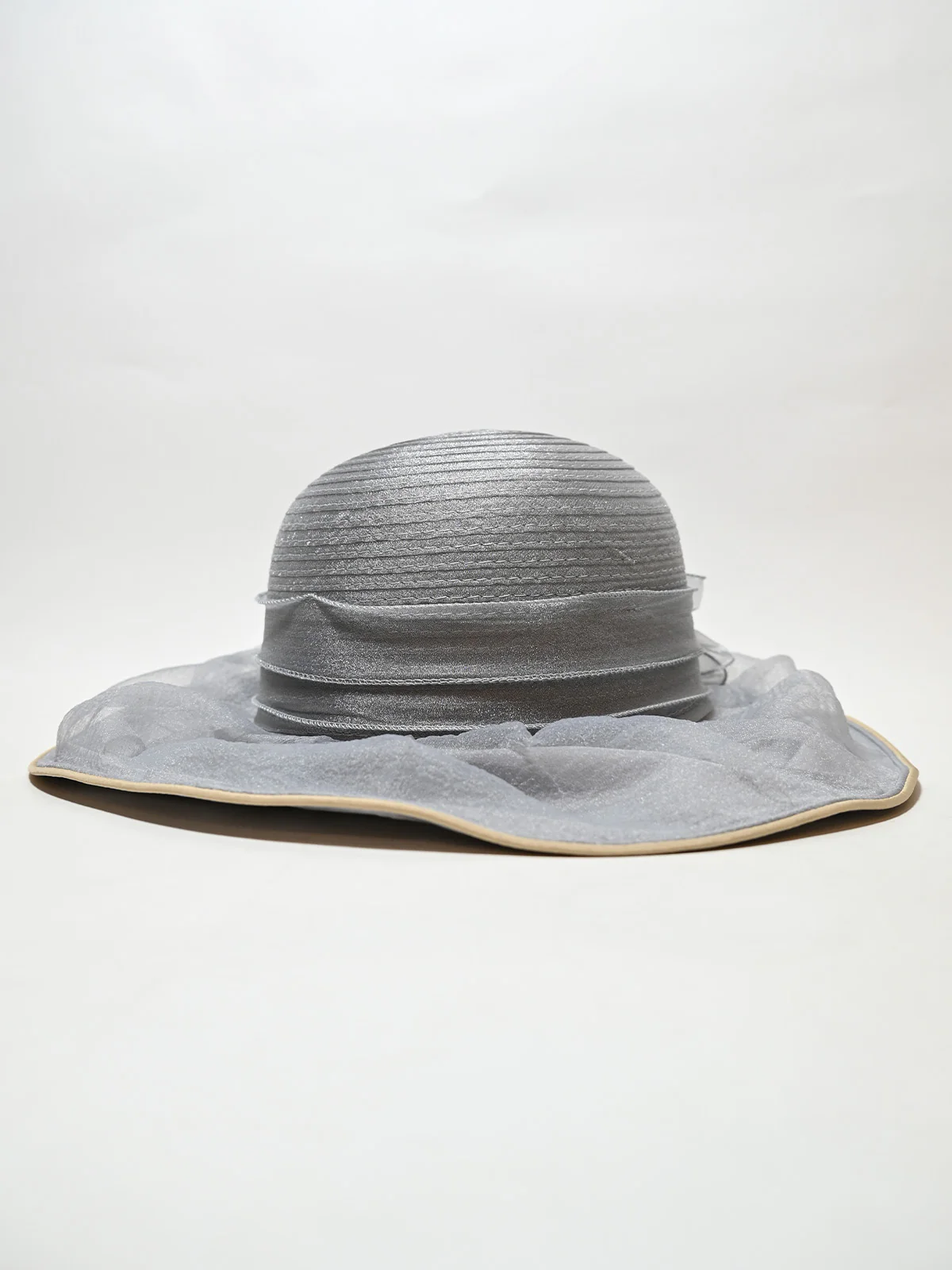 Odette Grey Synthetic Floral Appliqué Hat Women - Image 4