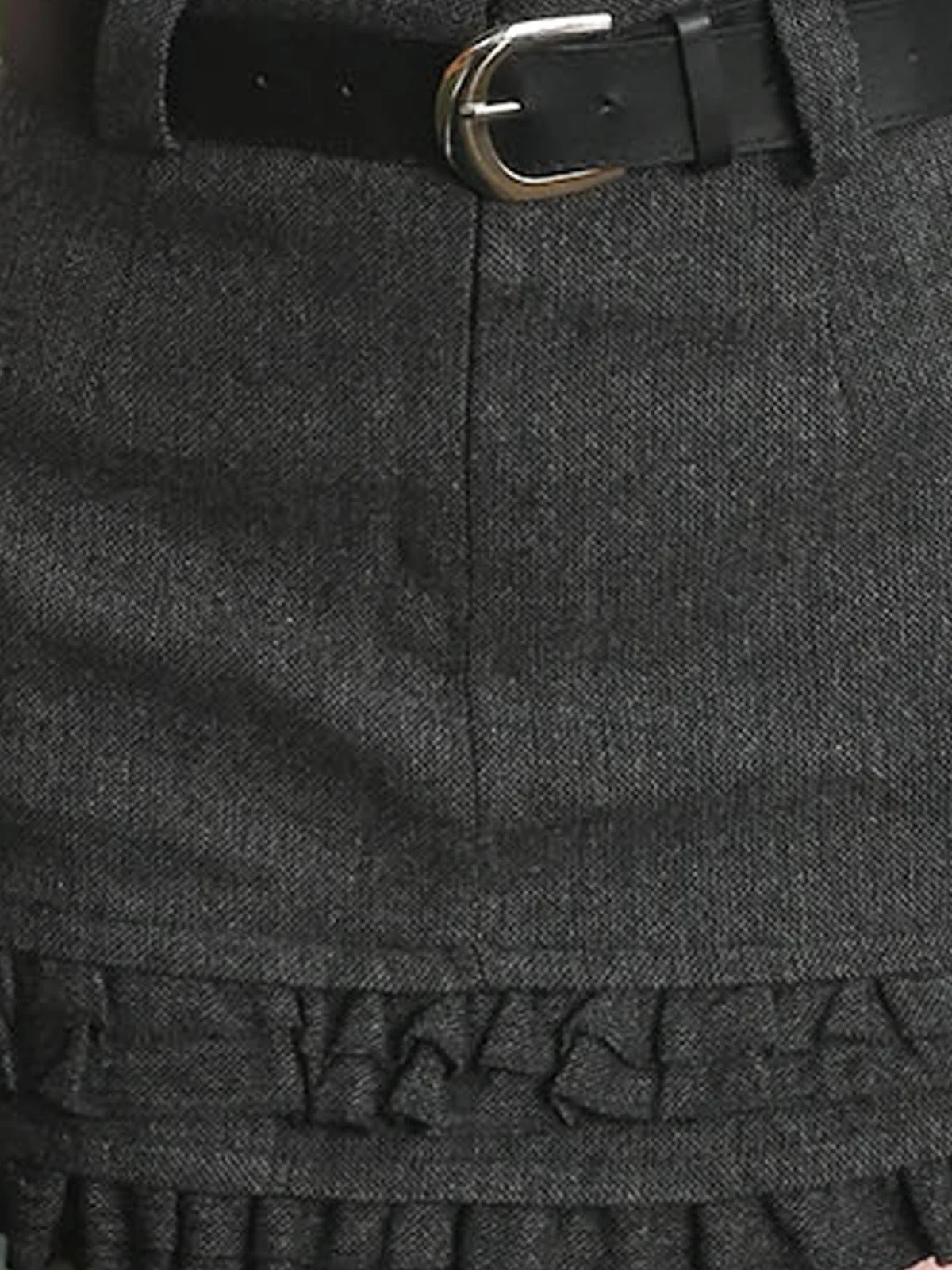 Odette Grey Tweed Textured Miniskirt For Women - Image 6