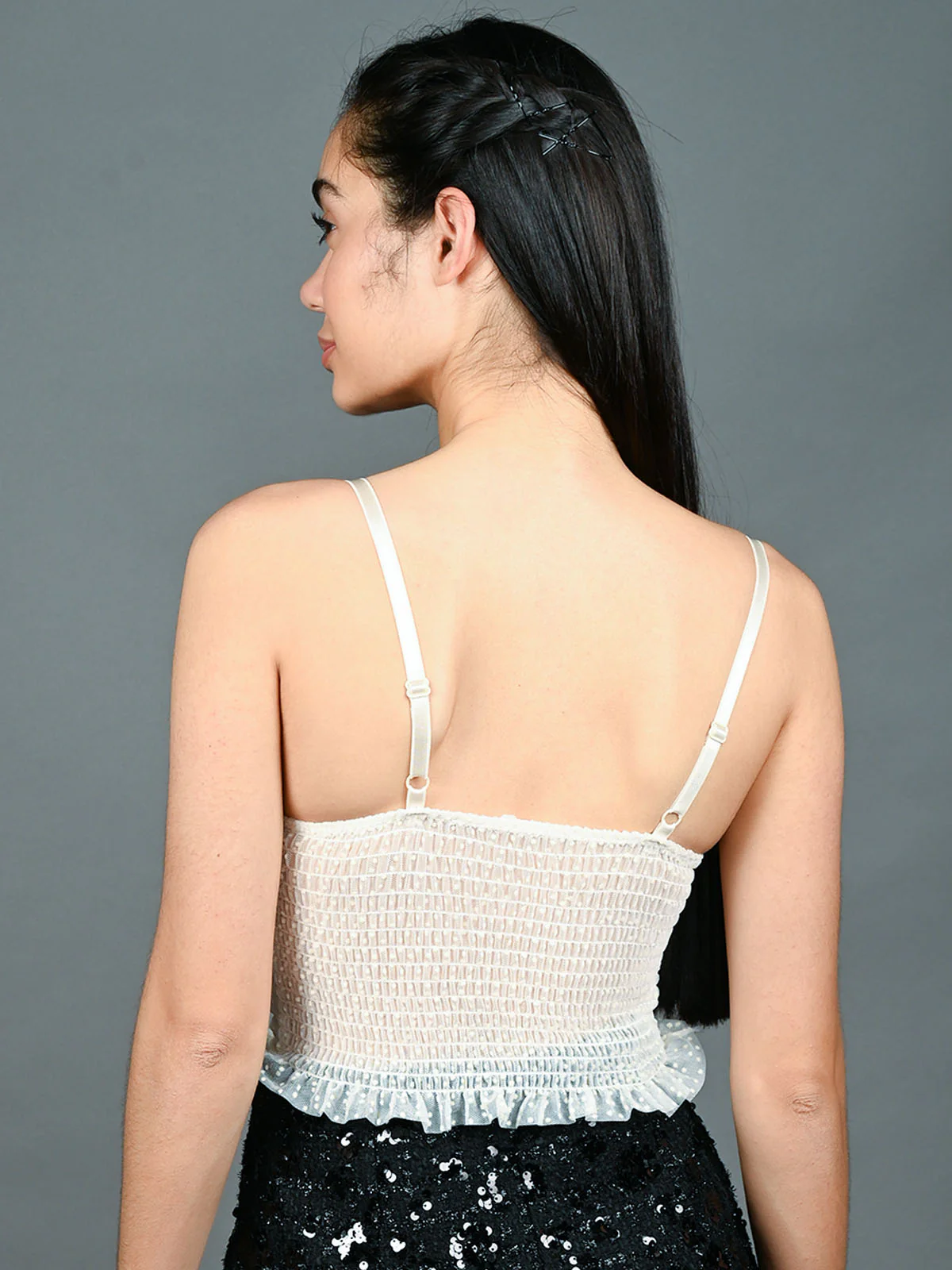 Odette Ivory Net Embellished Corset For Women - Image 3
