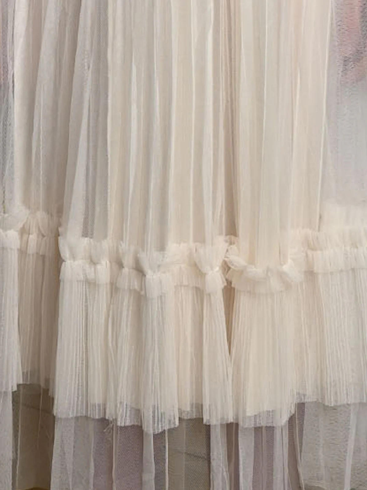 Odette Ivory Net Solid Skirt For Women - Image 6