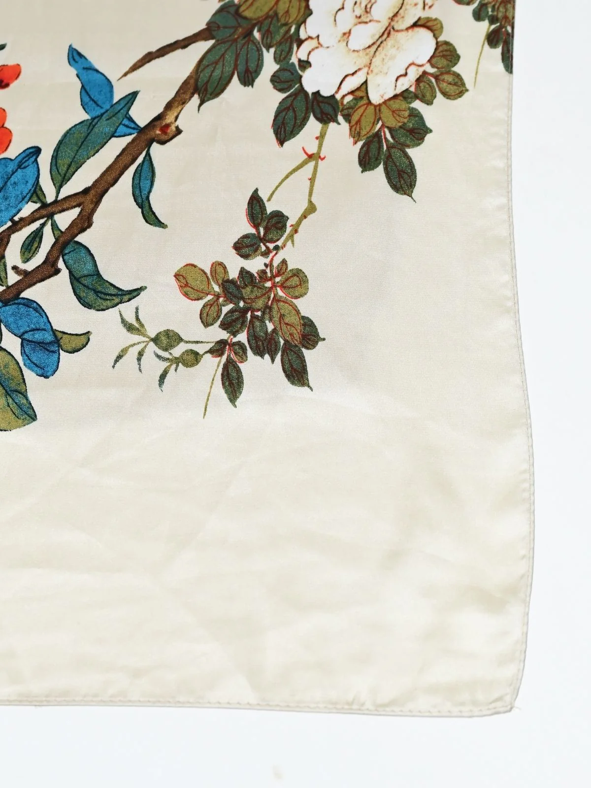 Odette Ivory Printed Satin Scarf For Women - Image 4