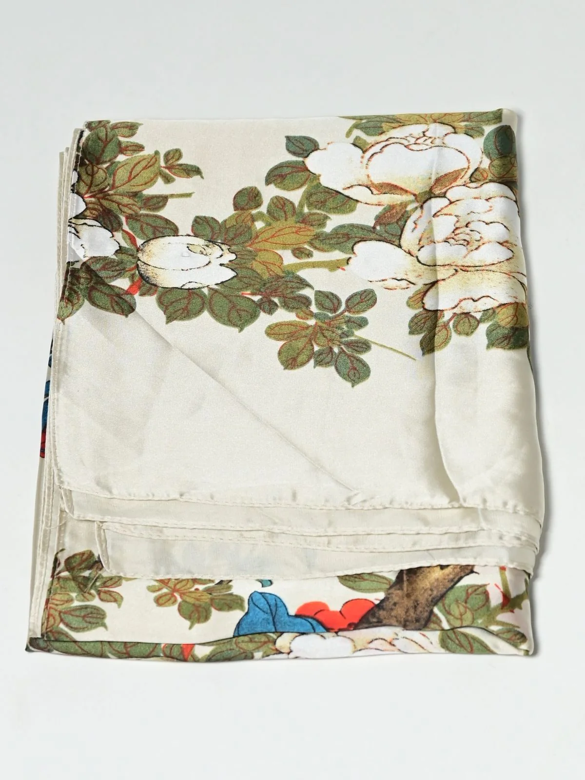 Odette Ivory Printed Satin Scarf For Women - Image 5
