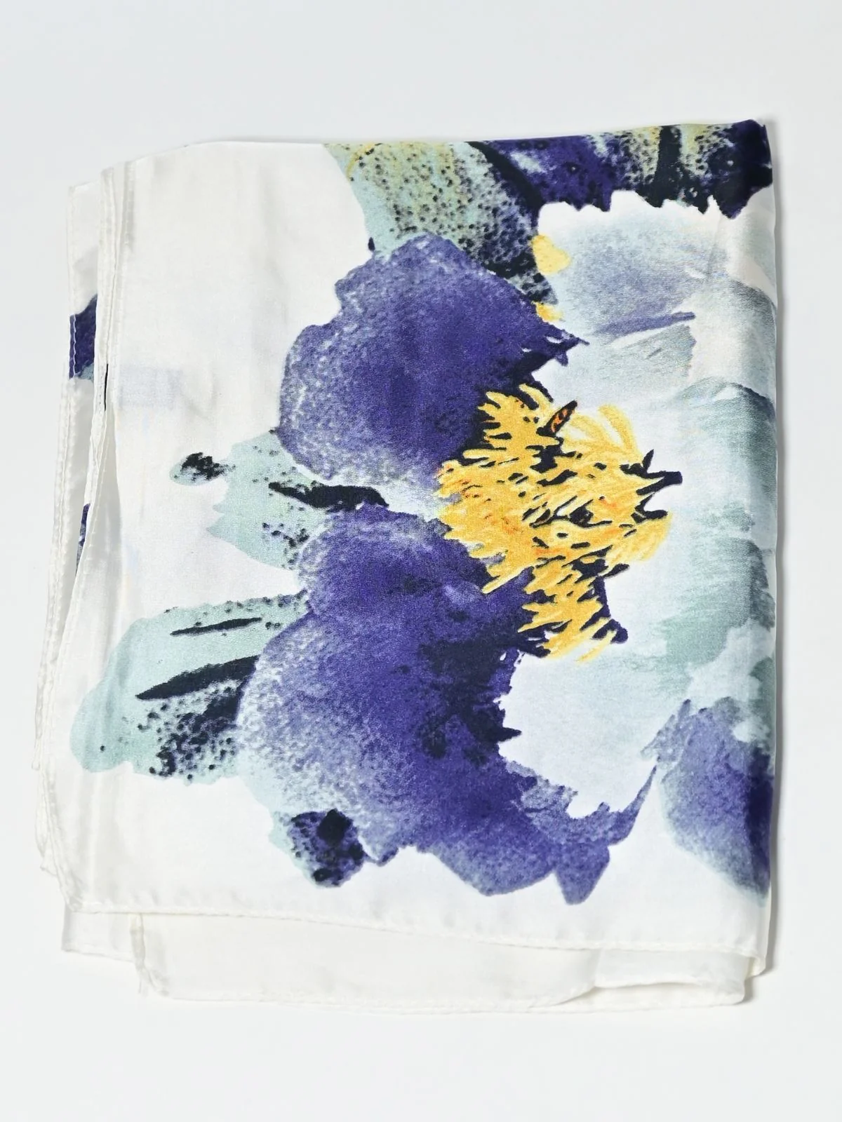 Odette Ivory Printed Satin Scarf For Women - Image 5