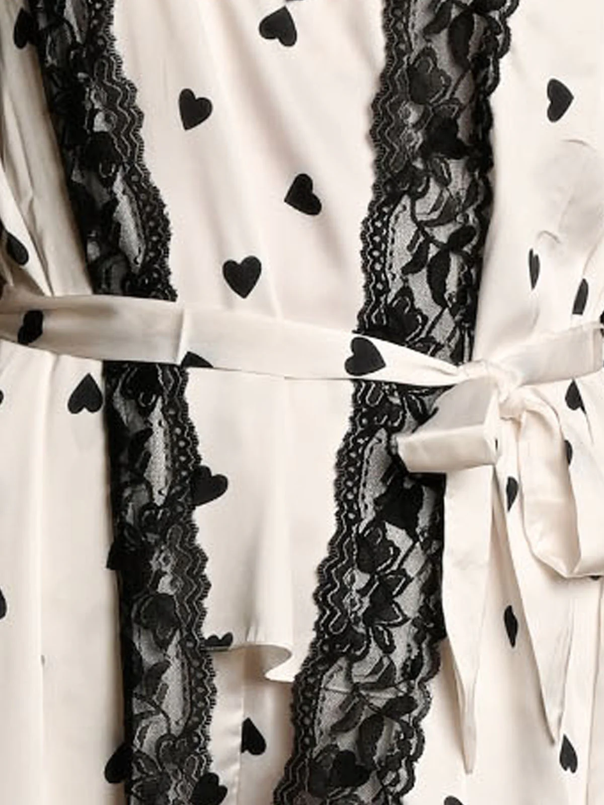 Odette Ivory Satin Printed Night Wear Set For Women - Image 5
