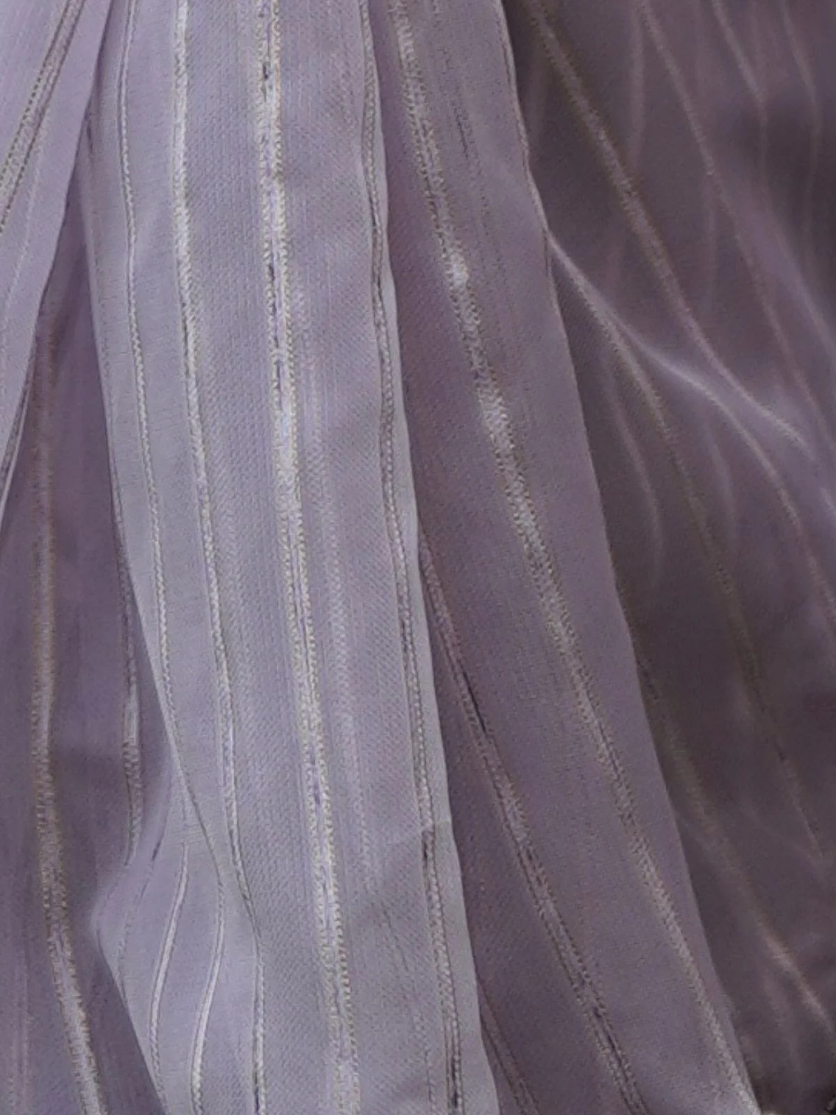 Odette Lavender Organza Mirror Work Saree With Unstitched Blouse For Women - Image 7