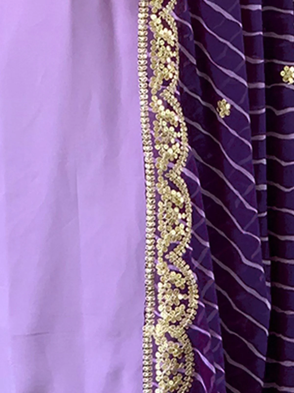 Odette Lavender Silk Blend  Embroidered Stitched Kurta Set for Women - Image 6