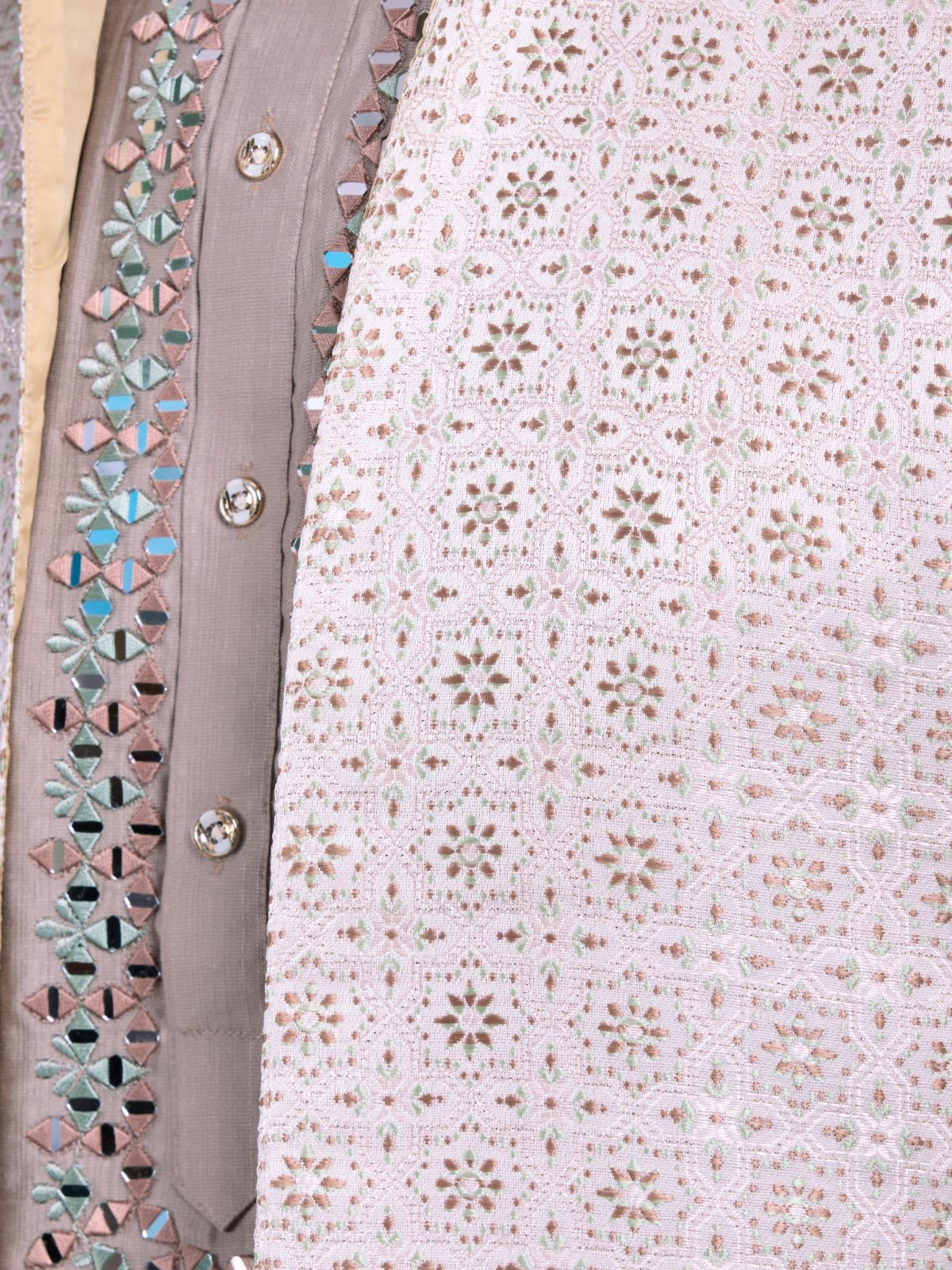 Odette Lavender Silk Blend Embellished Kurta For Men - Image 6