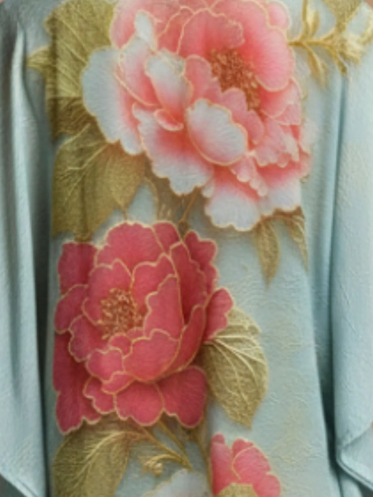 Odette Light Blue Cotton Blend Printed Kaftan For Women - Image 5