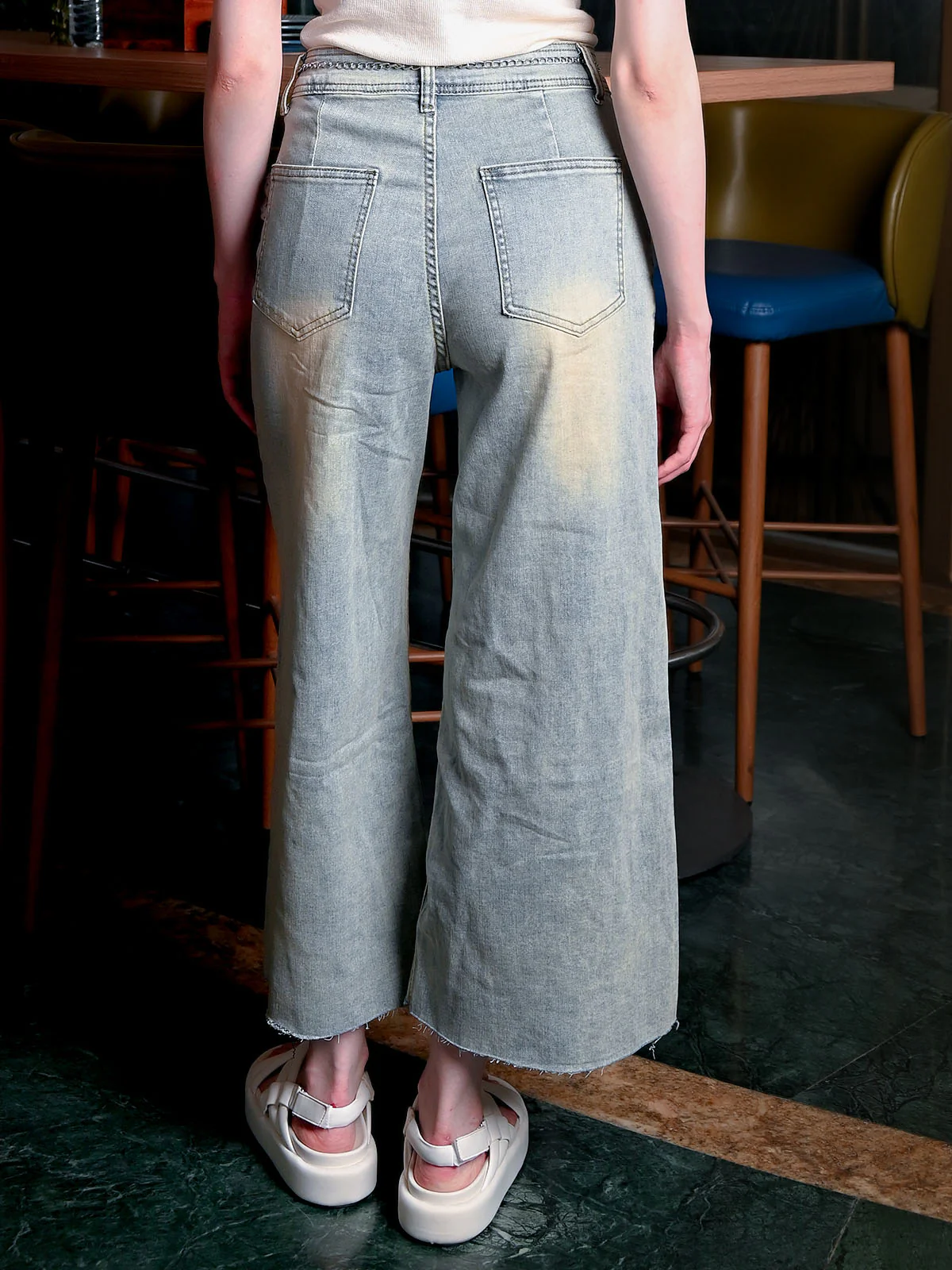 Odette Light Blue Denim Ombre Denim Jeans For Women - Image 4