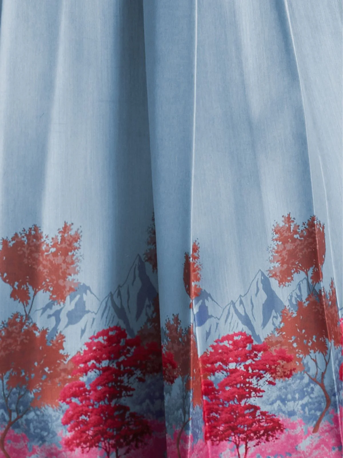 Odette Light Blue Linen Printed Stitched Co-Ord Set For Women - Image 8