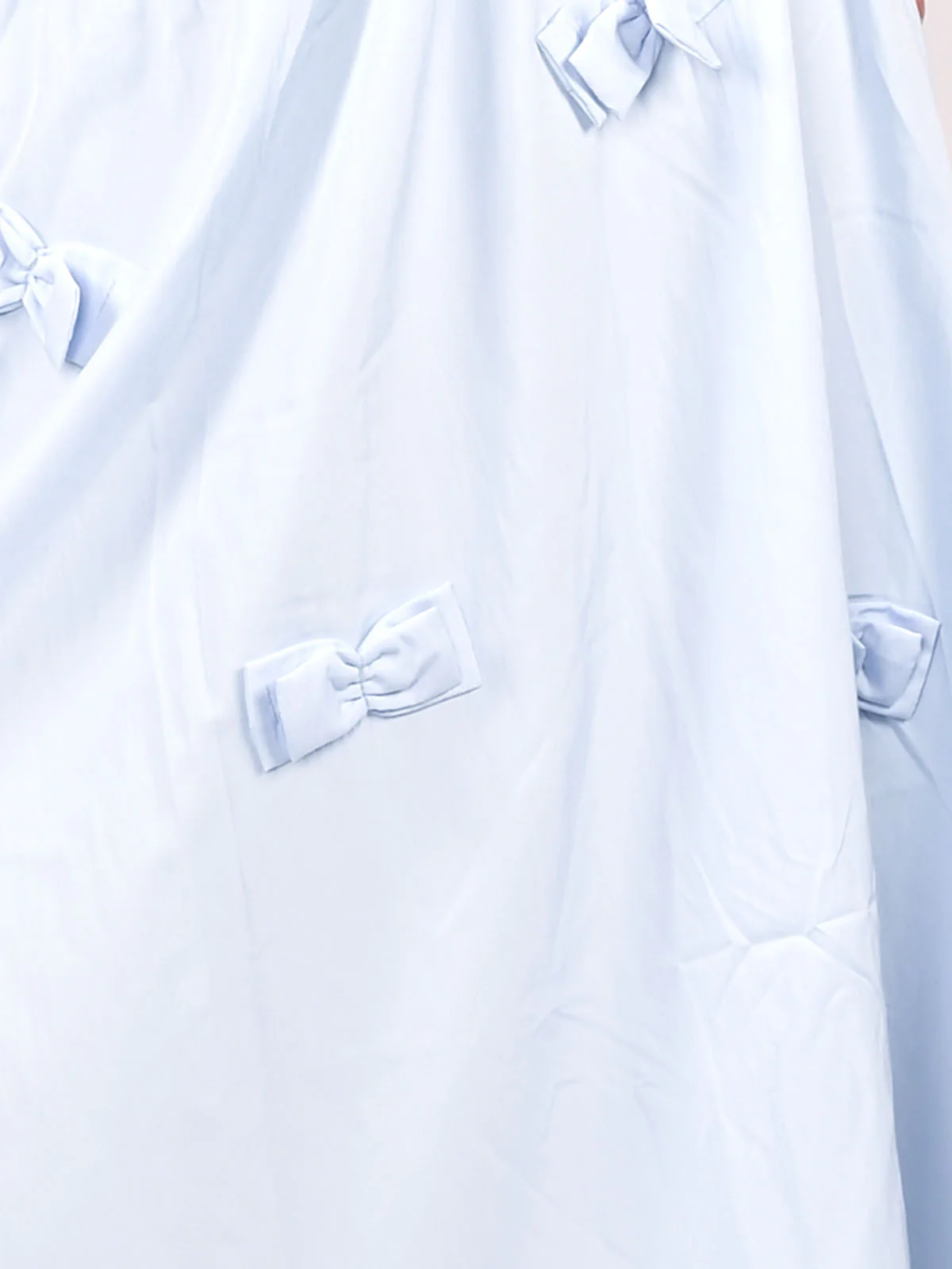 Odette Light Blue Polyster Bow Design Skirt For Women - Image 5