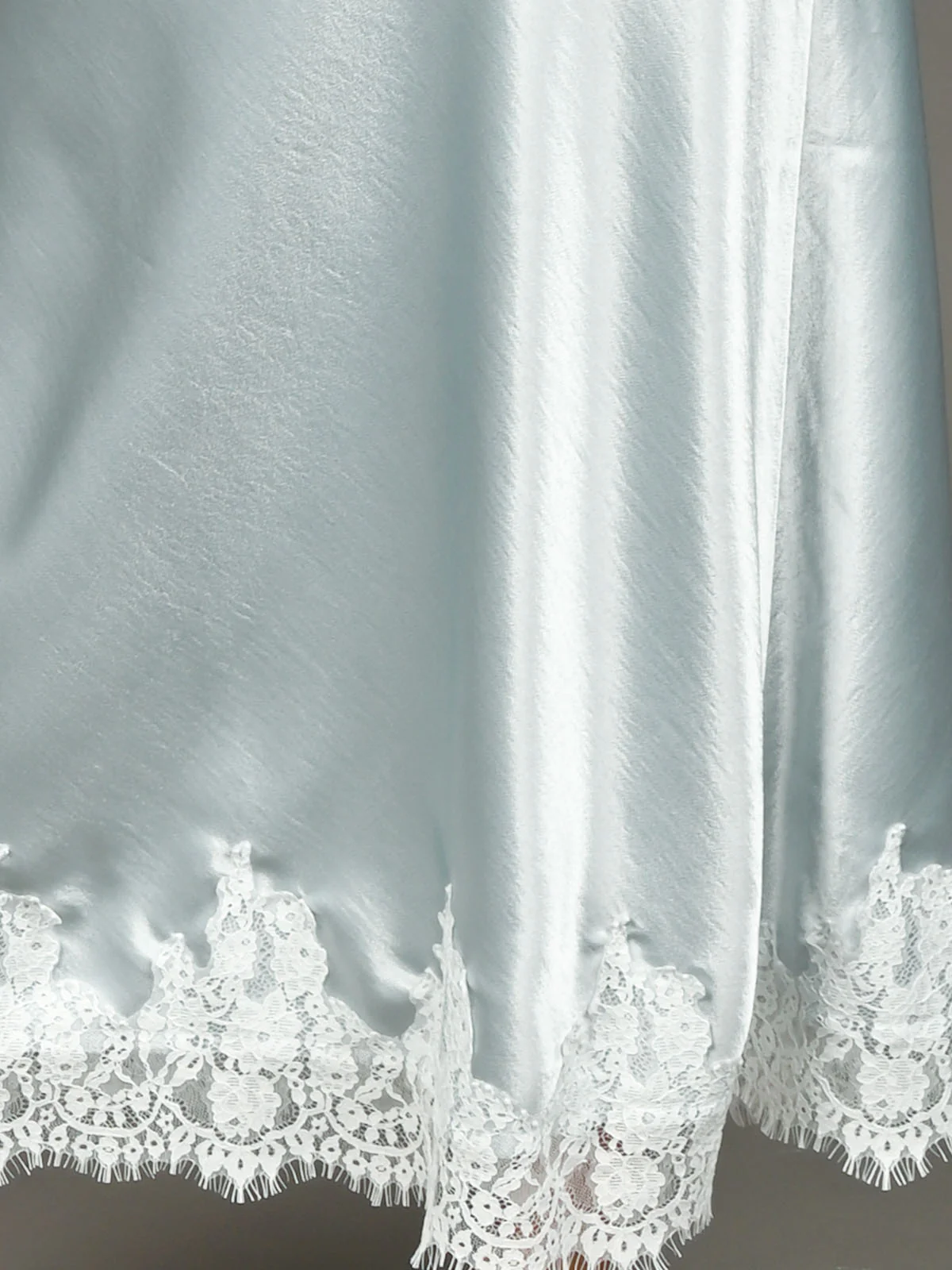 Odette Light Blue Satin Solid Skirt For Women - Image 5