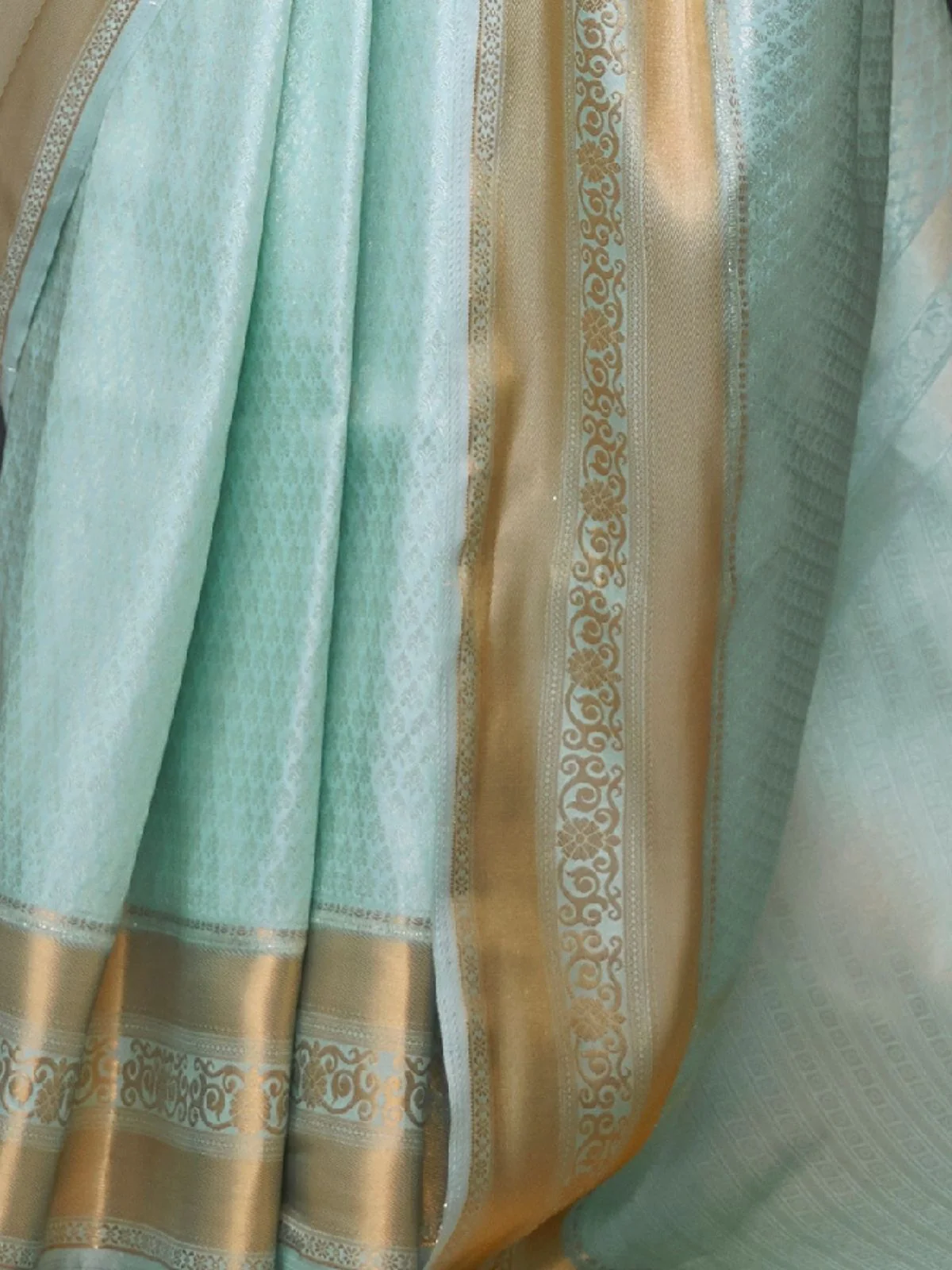 Odette Light Blue Woven Design Silk Blend Saree With Unstitched Blouse For Women - Image 4