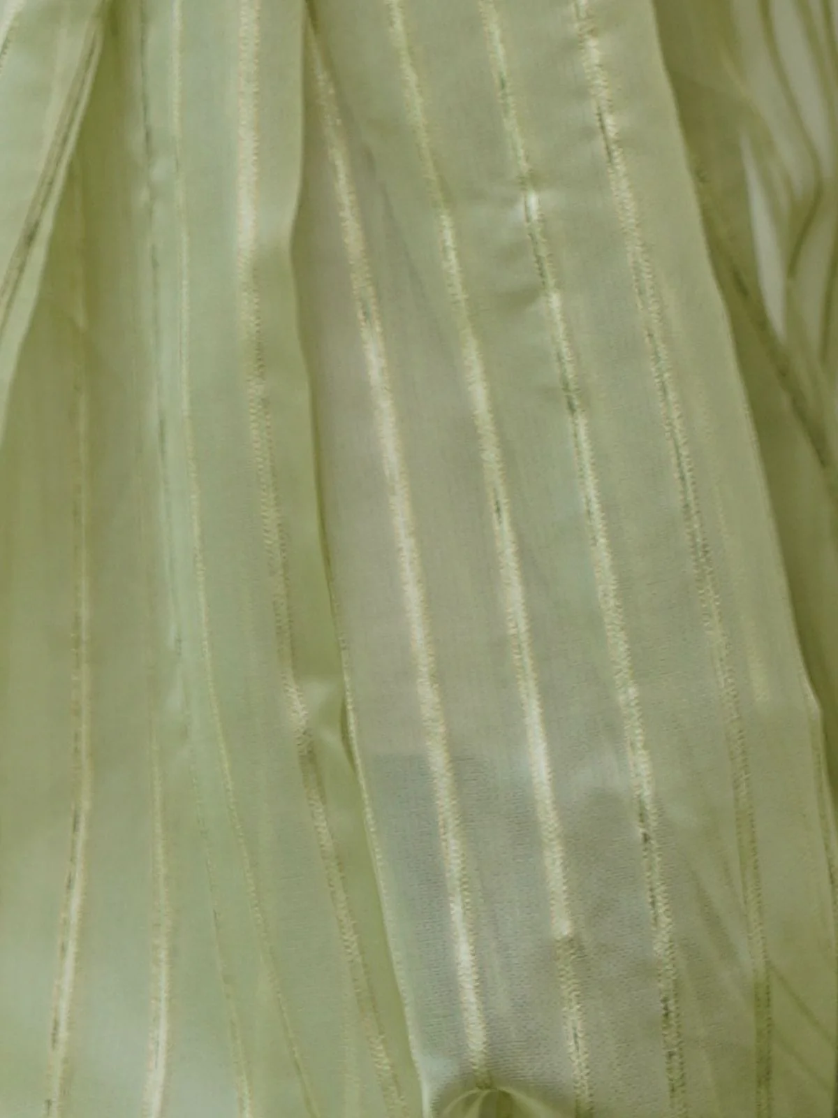 Odette Light Green Organza Mirror Work Saree With Unstitched Blouse For Women - Image 6