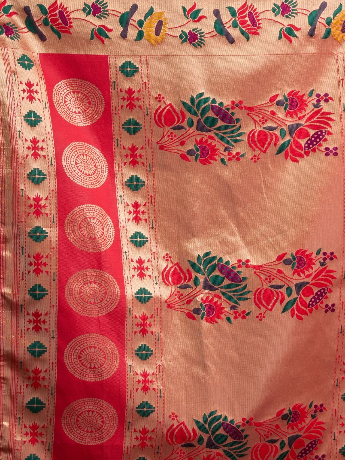 Odette Light Green Silk Blend Woven Saree For Women - Image 6