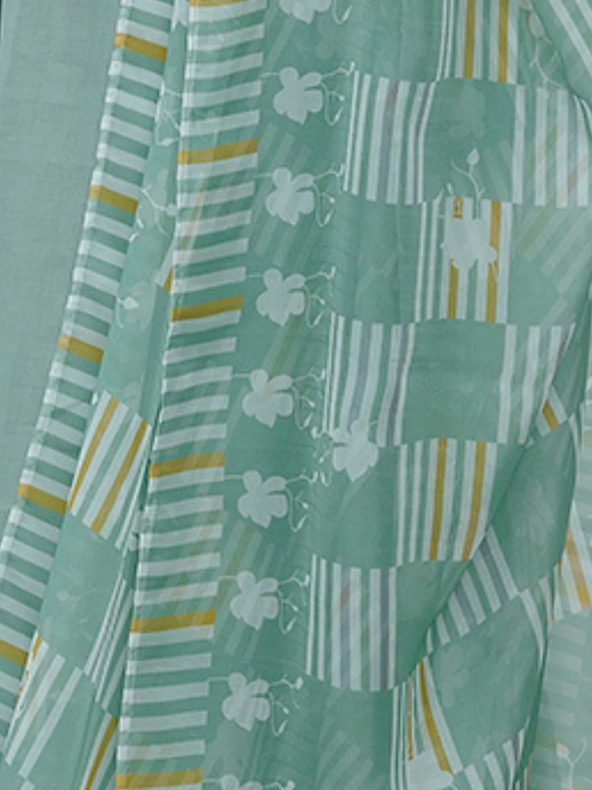 Odette Light Green Viscose Solid Stiched Kurta Set For Women - Image 5