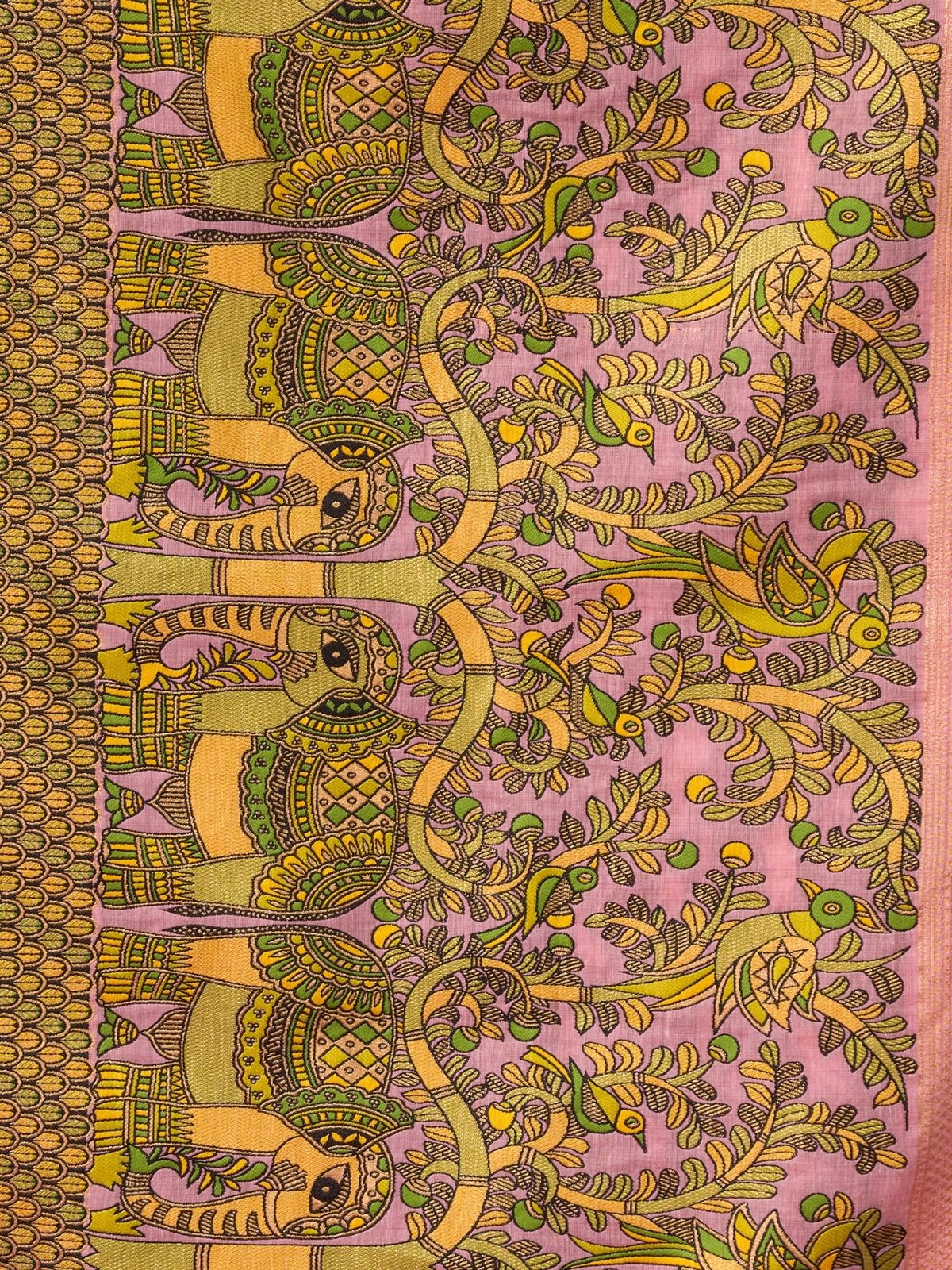 Odette Light Pink Cotton Blend Printed Saree For Women - Image 6