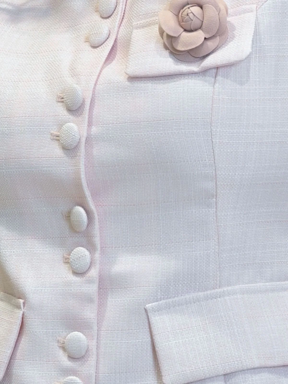 Odette Light Pink Cotton Polyester Textured Top For Women - Image 4