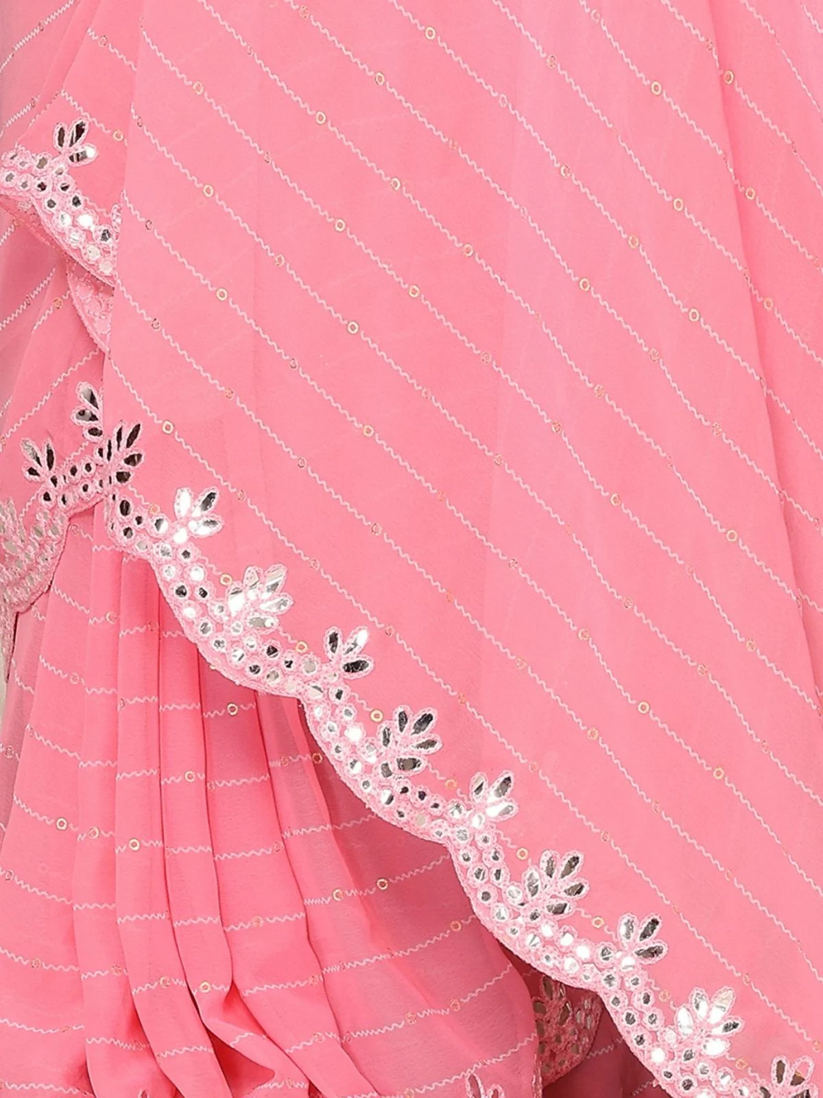 Odette Light pink Georgette Printed Saree For Women - Image 5