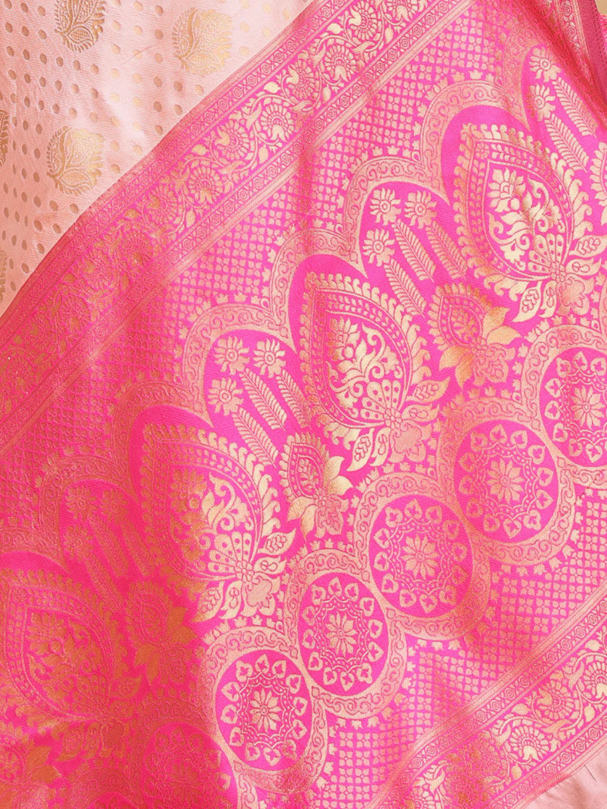 Odette Light Pink Silk Blend Woven Saree For Women - Image 5