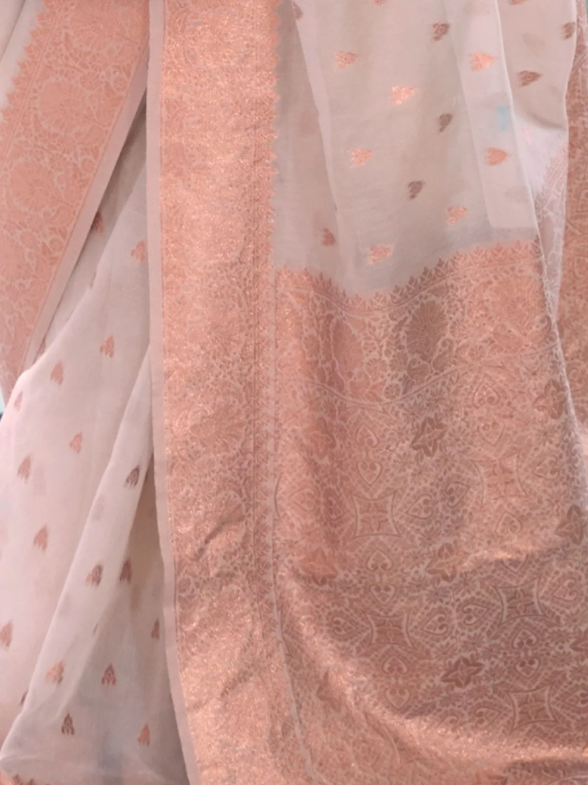 Odette Light Pink Woven Design Silk Blend Saree With Unstitched Blouse For Women - Image 4