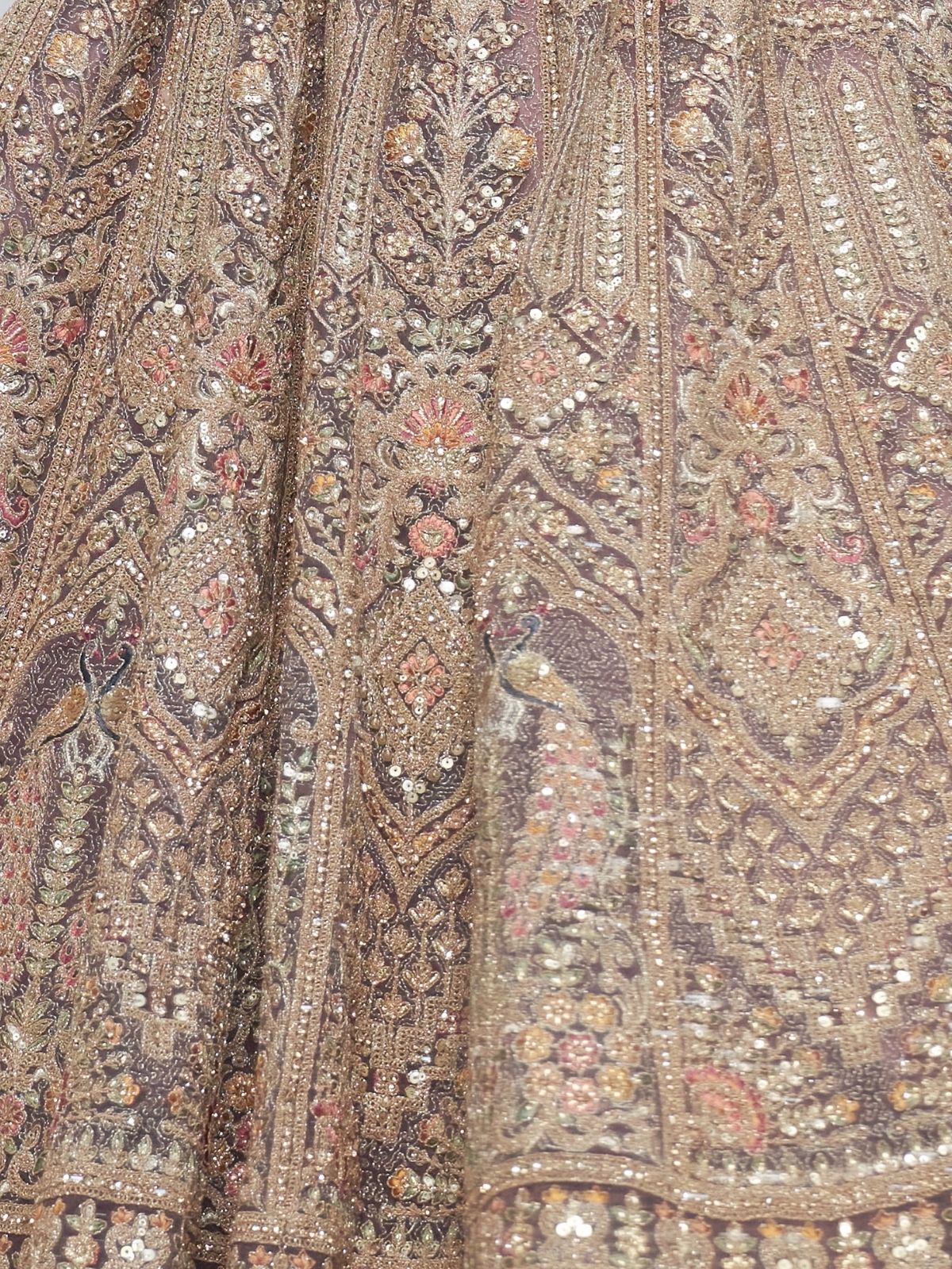 Odette Light Purple Soft Net Embroidered Semi-Stitched Lehenga With Unstitched Blouse For Women - Image 7