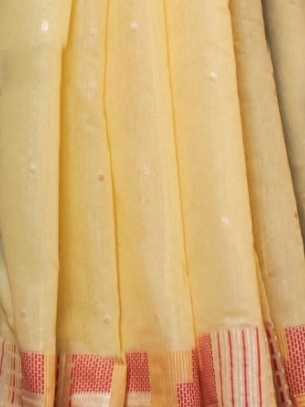 Odette Light Yellow Silk Blend Woven Saree With Unstitched Blouse For Women - Image 3