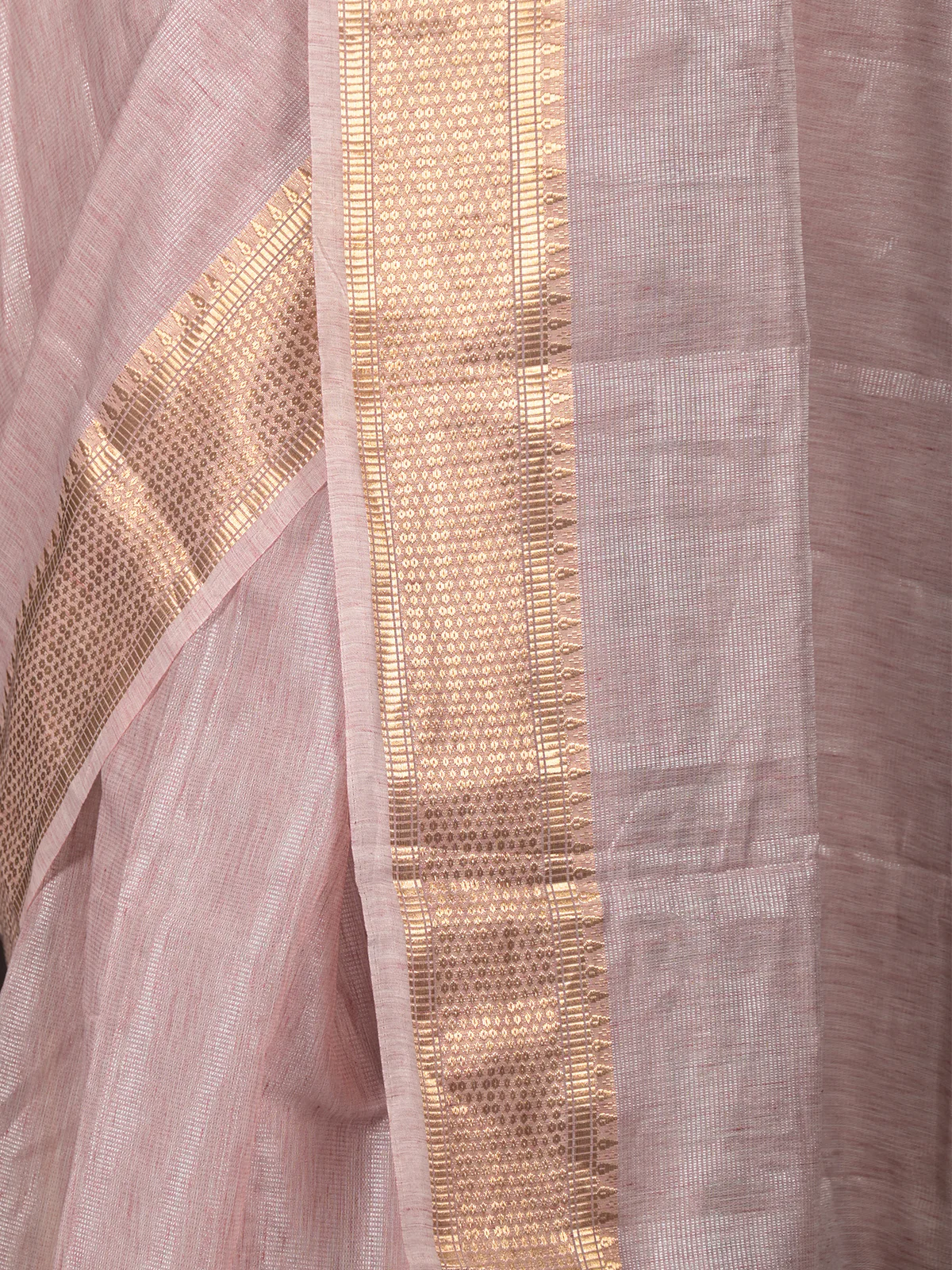Odette Lilac Cotton Blend Woven Saree Without Blouse for Women - Image 6
